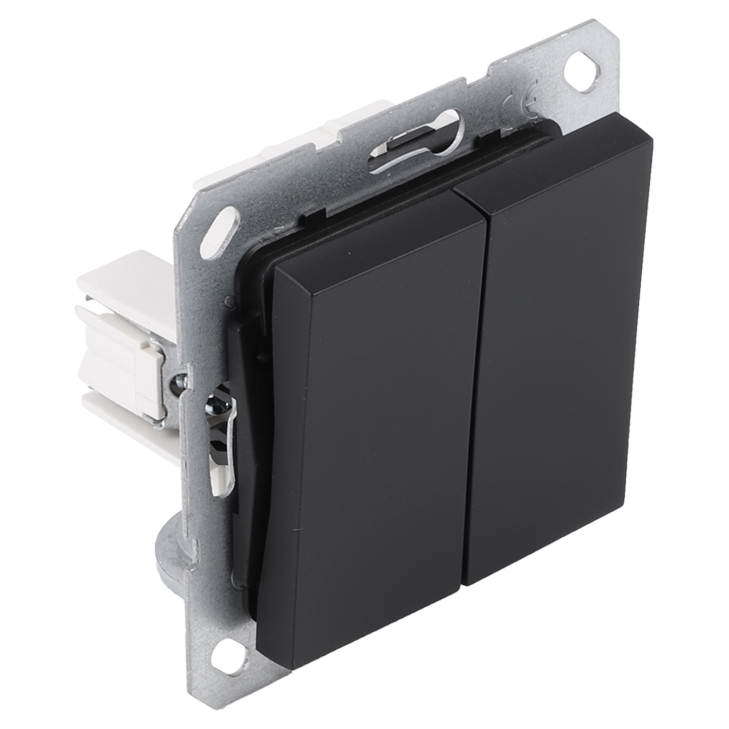 66.095.03 Q-Link S-Line schakelaar inbouw - wissel/wissel mat zwart 
