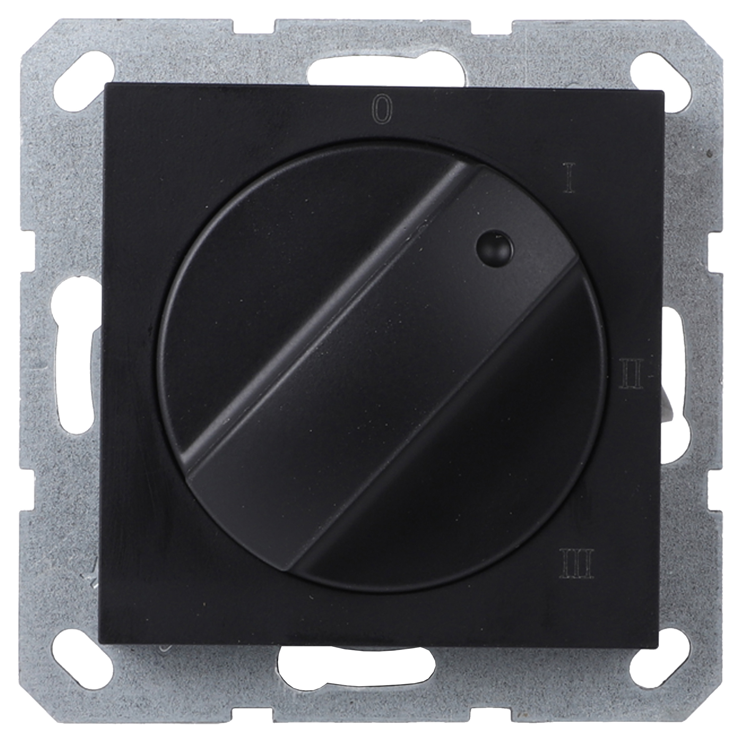 66.095.10 Q-Link S-Line schakelaar inbouw - 3-standen - met 0-stand mat zwart 