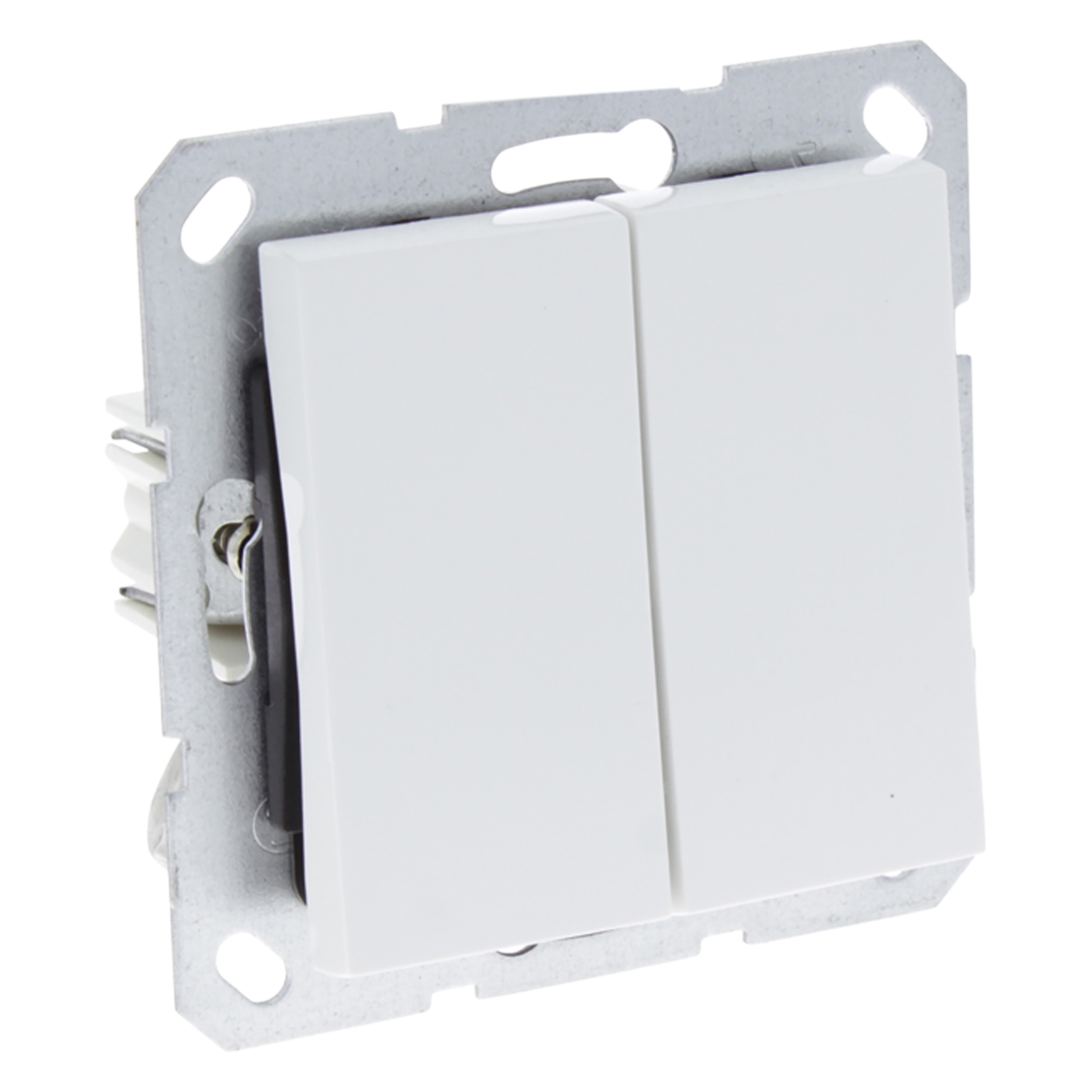 66.096.03 Q-Link S-Line schakelaar inbouw - wissel/wissel polarwit 
