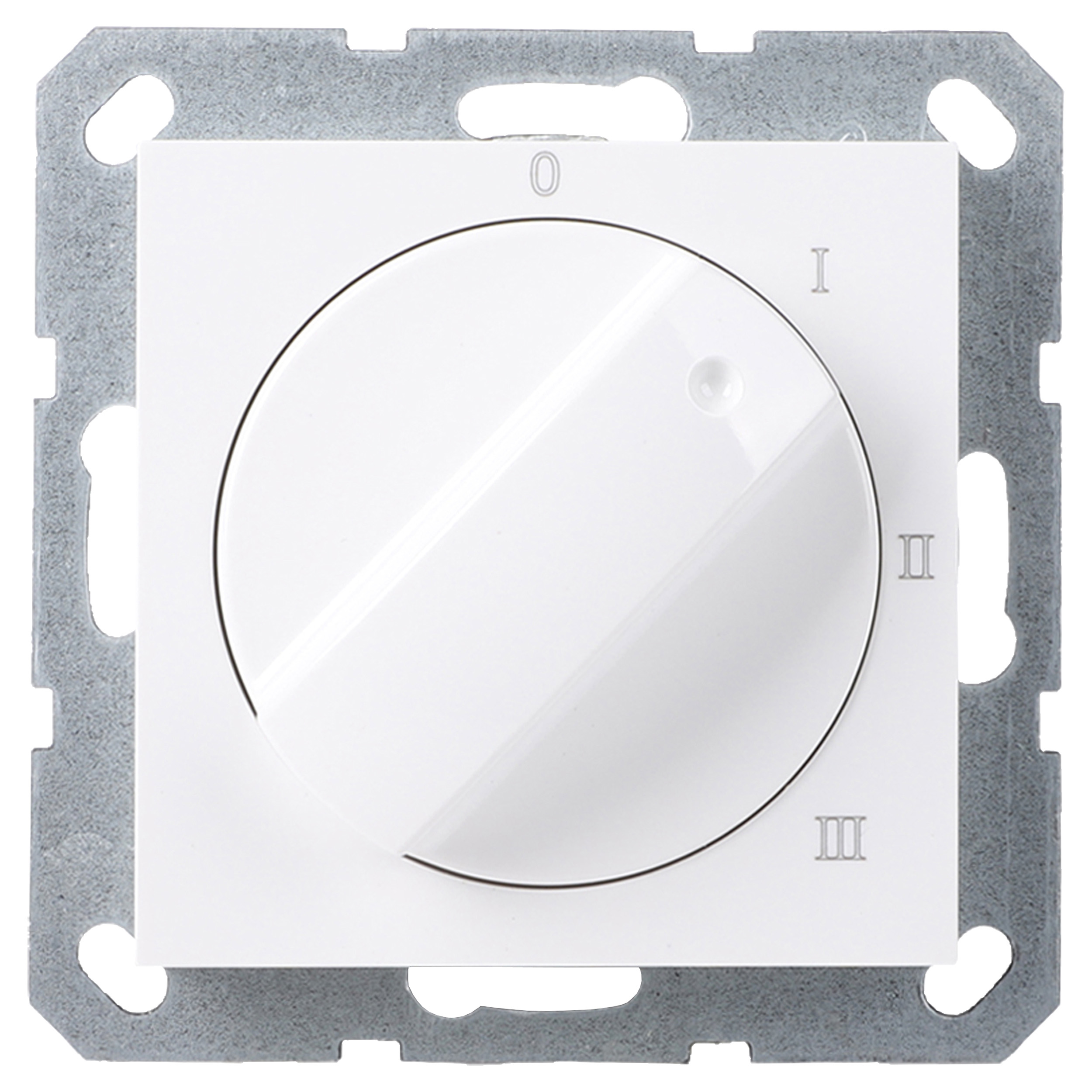 66.096.10 Q-Link S-Line schakelaar inbouw - 3-standen - met 0-stand polarwit 