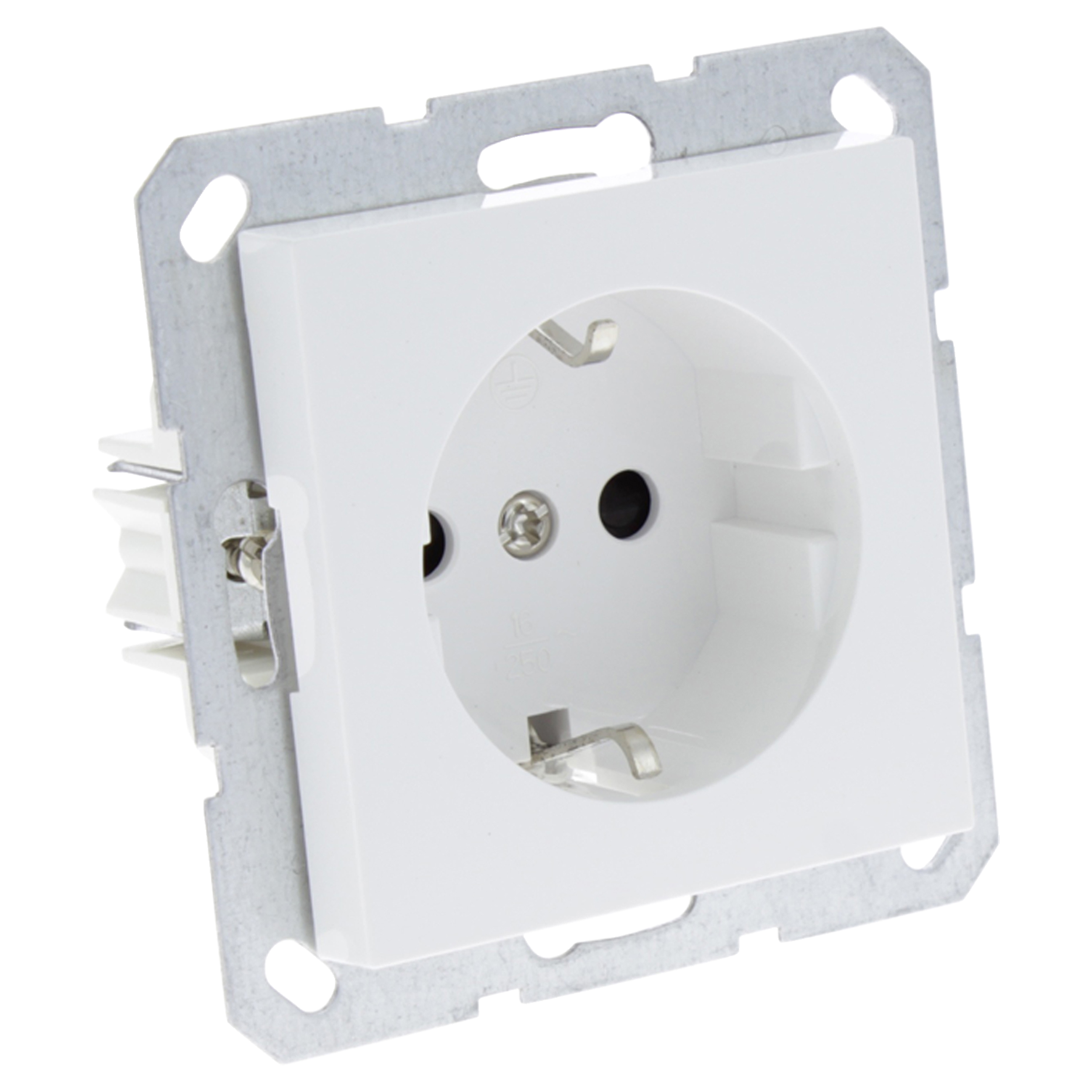 66.096.42 Q-Link S-Line contactdoos inbouw - 1-voudig - randaarde polarwit 
