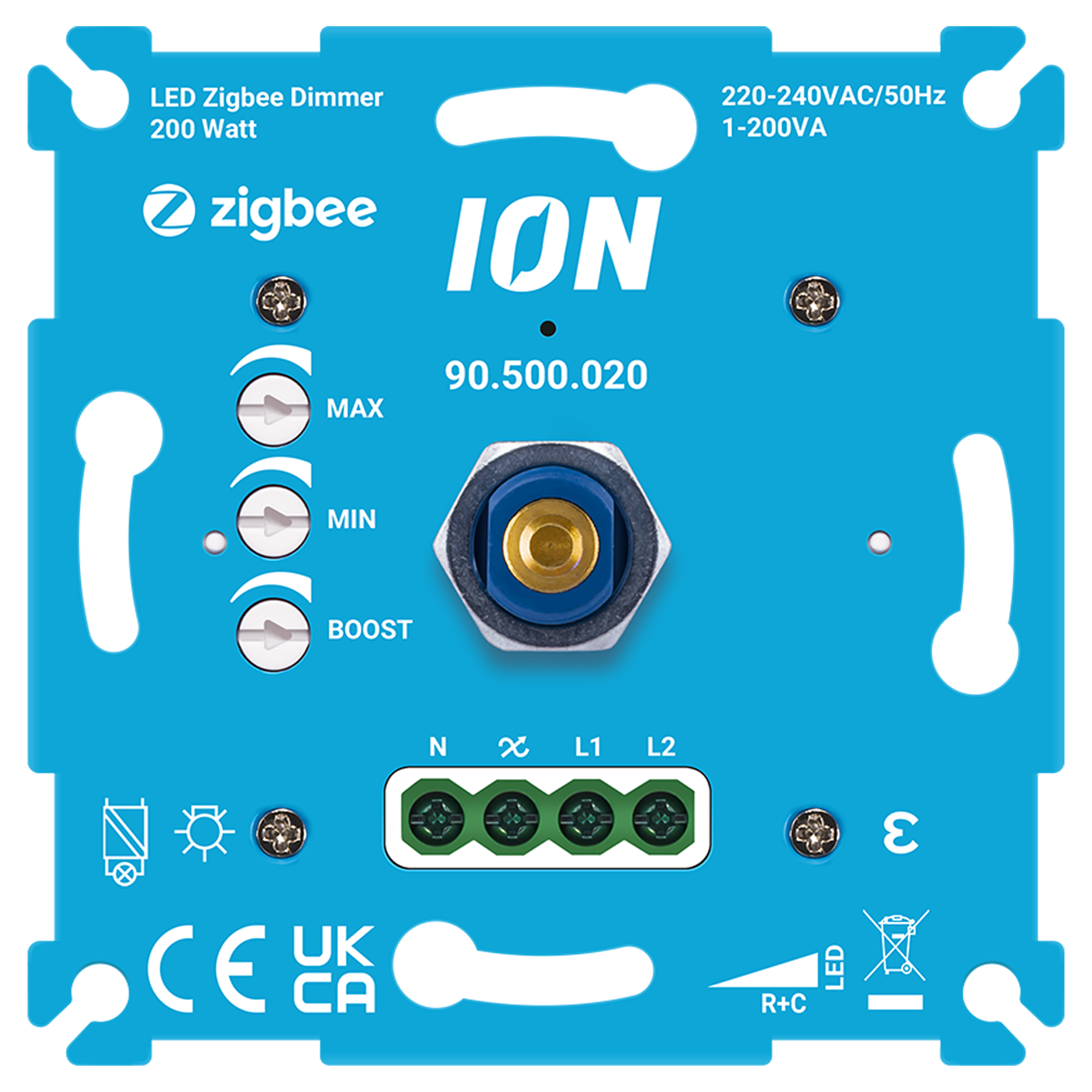 66.099.61 ION Industries  dimmer inbouw - LED - Zigbee - 1-200W - RC element blauw 