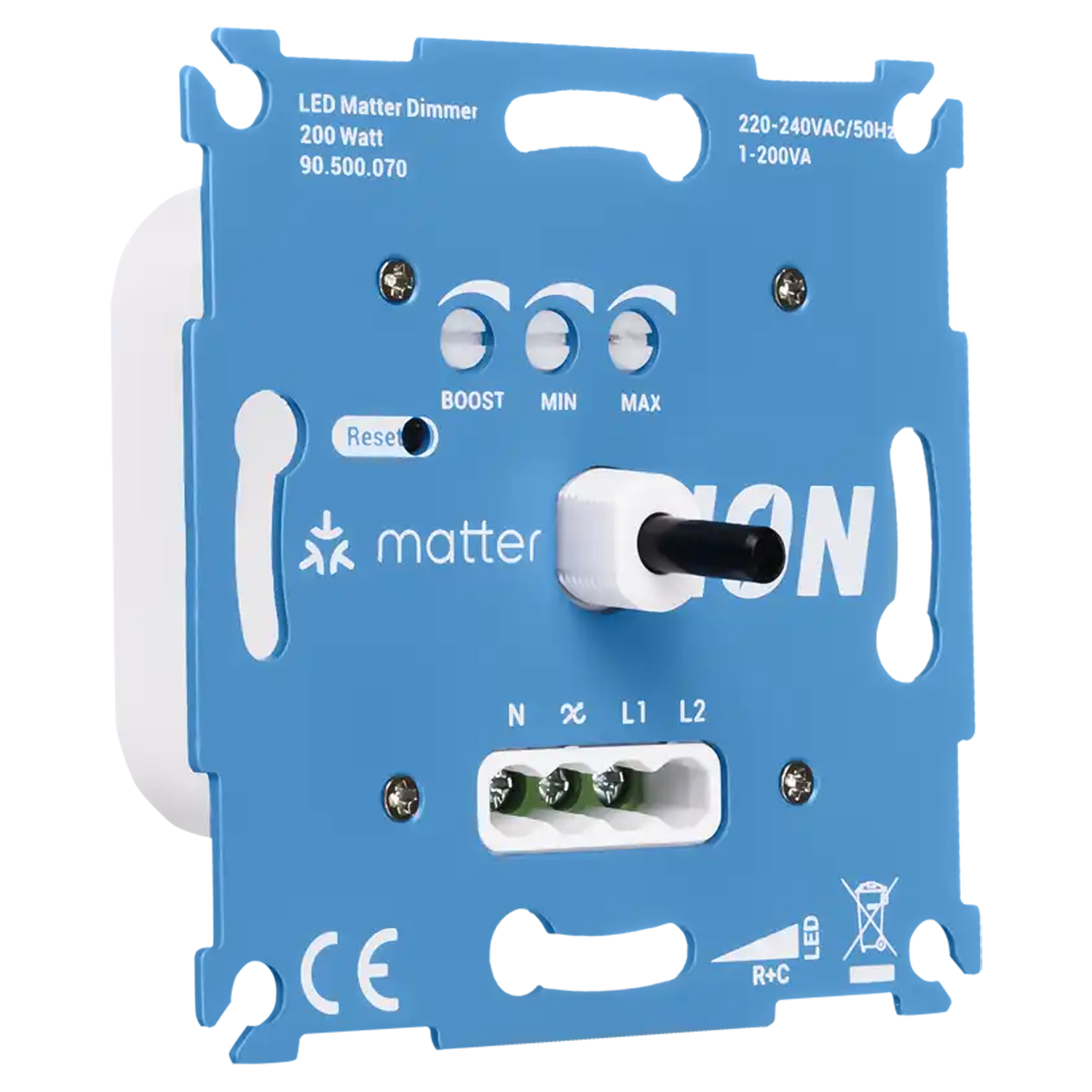66.099.62 ION Industries  dimmer inbouw - LED matter - 0.3-200W - element - blauw