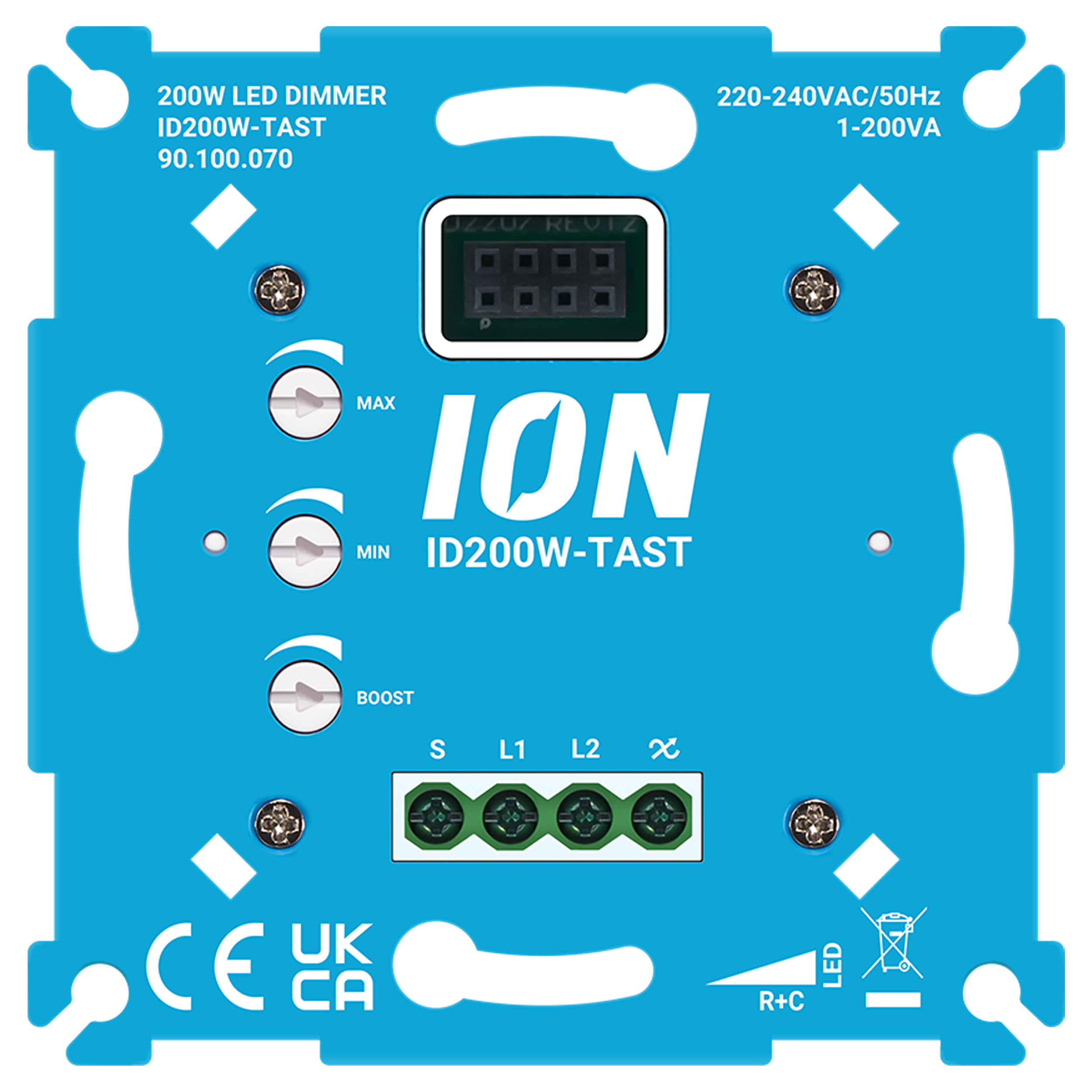 66.099.70 ION Industries  tastdimmer LED - 200W blauw 