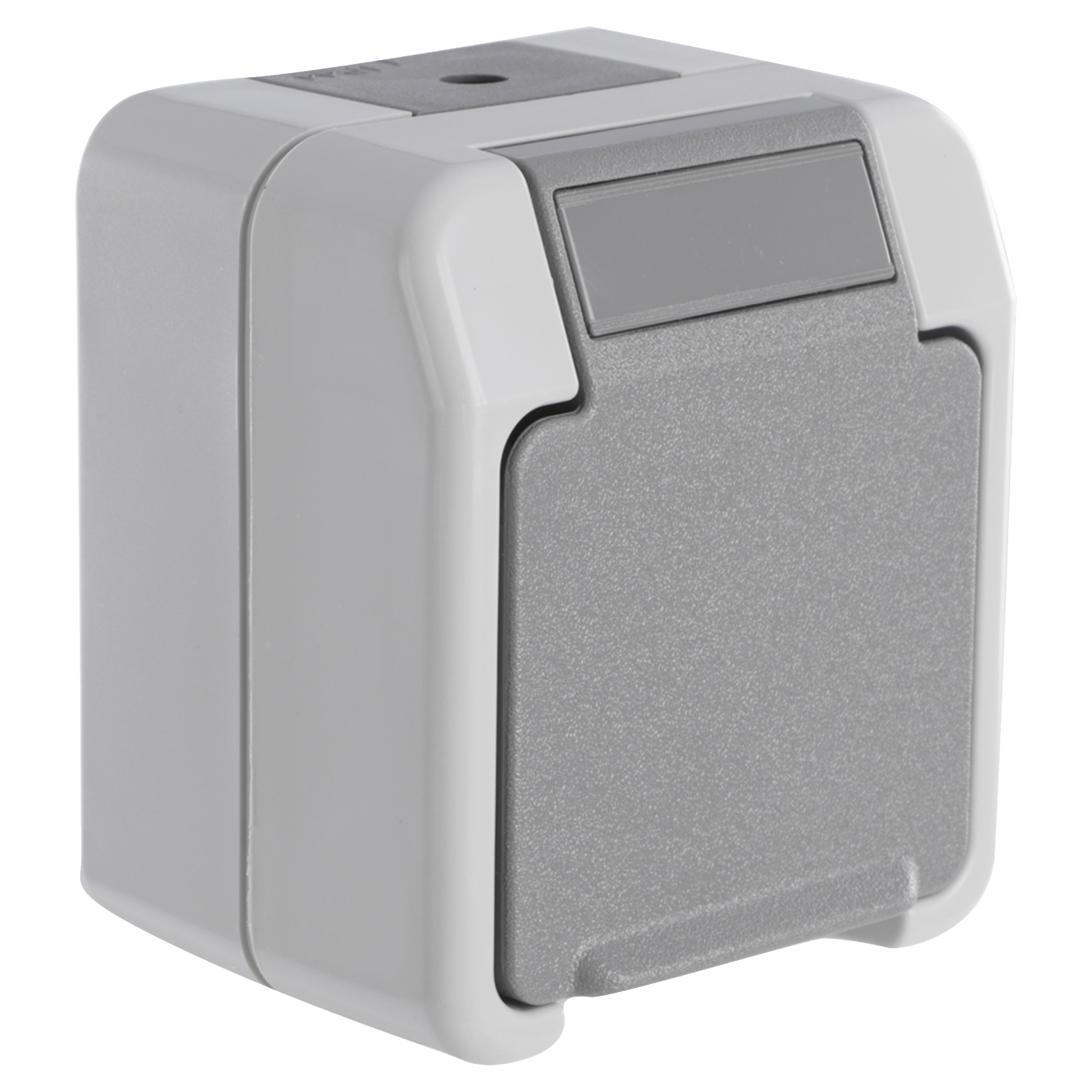 66.108.42 Merten Aquastar contactdoos spatwaterdicht - opbouw - 1-voudig - randaarde - IP44 grijs 