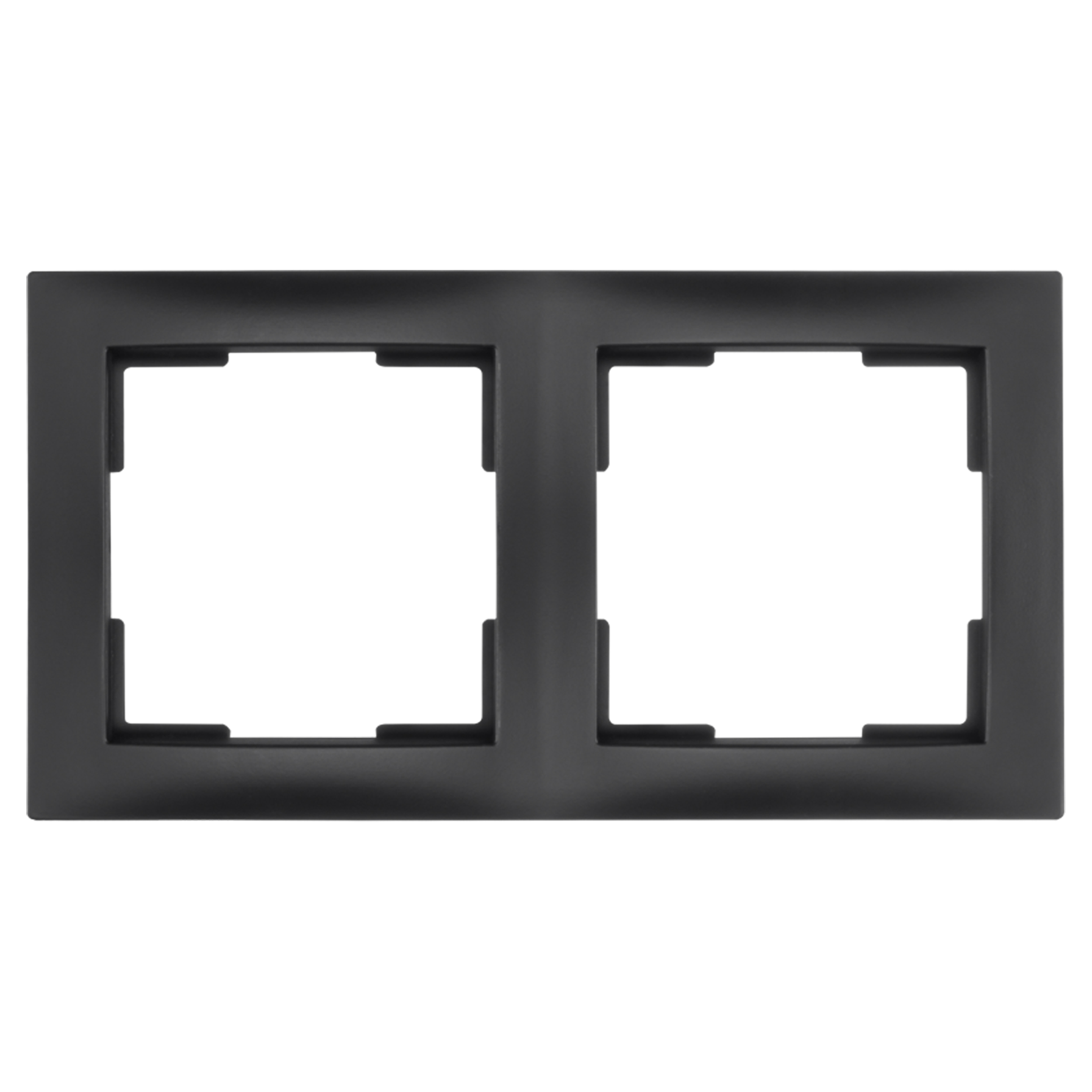66.117.22 ION Industries E1 afdekraam 2-voudig - verticaal/horizontaal mat zwart 153 x 80 x 11 mm