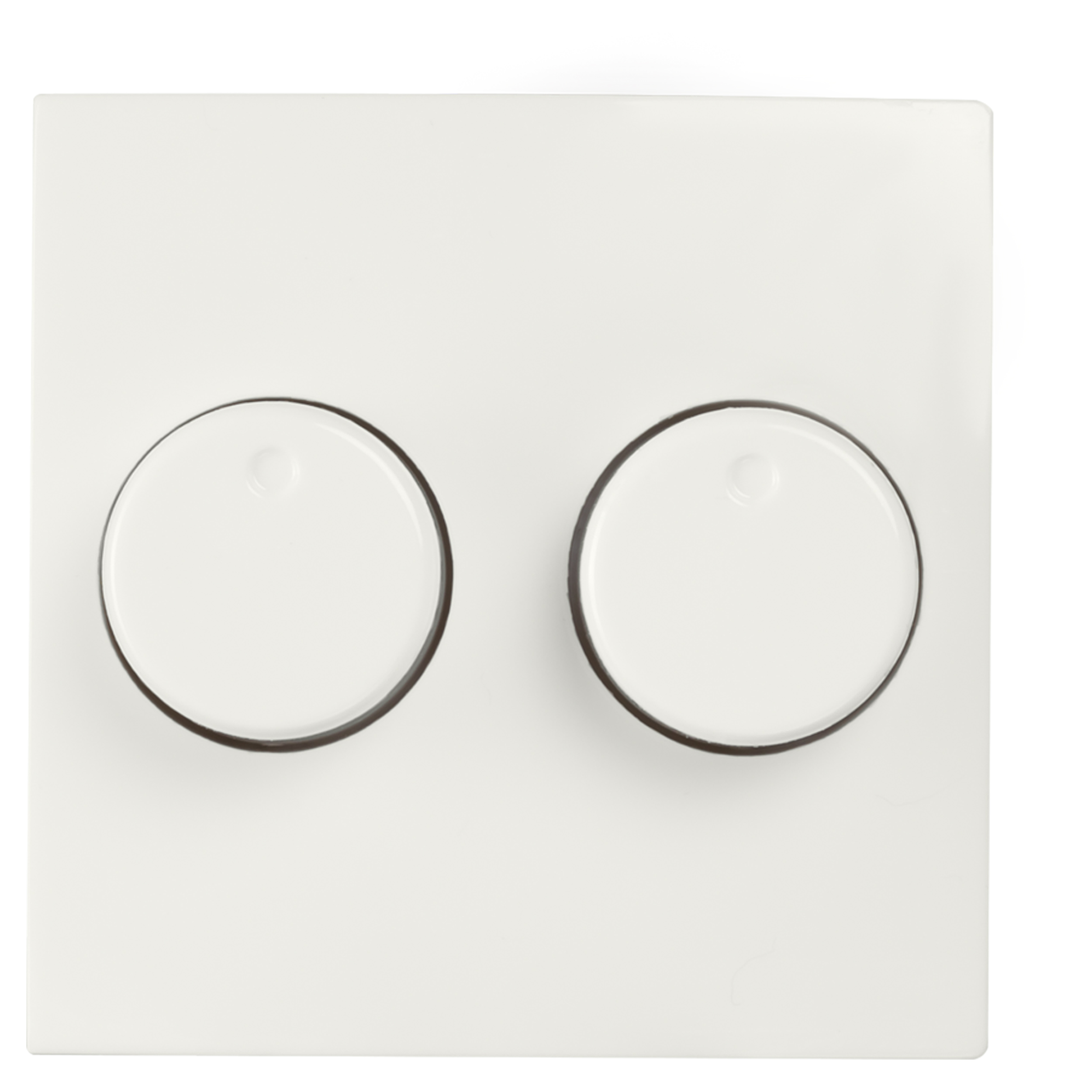 66.119.86 ION Industries E1 centraalplaat met knop - duo dimmer mat alpin wit 55 x 55 mm