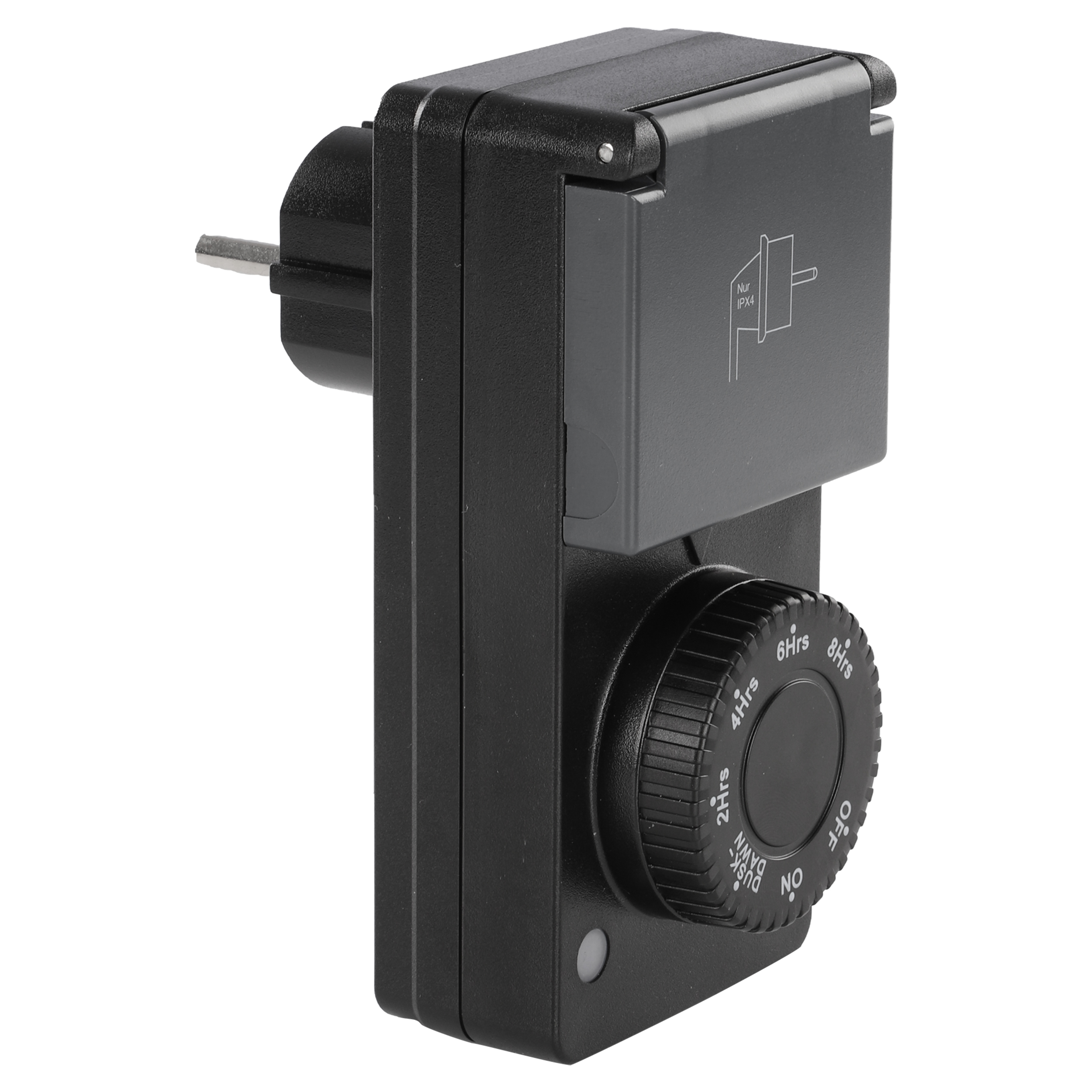 66.202.61 Q-Link  tijdklok met countdown - lichtsensor - analoog - IP44 zwart 
