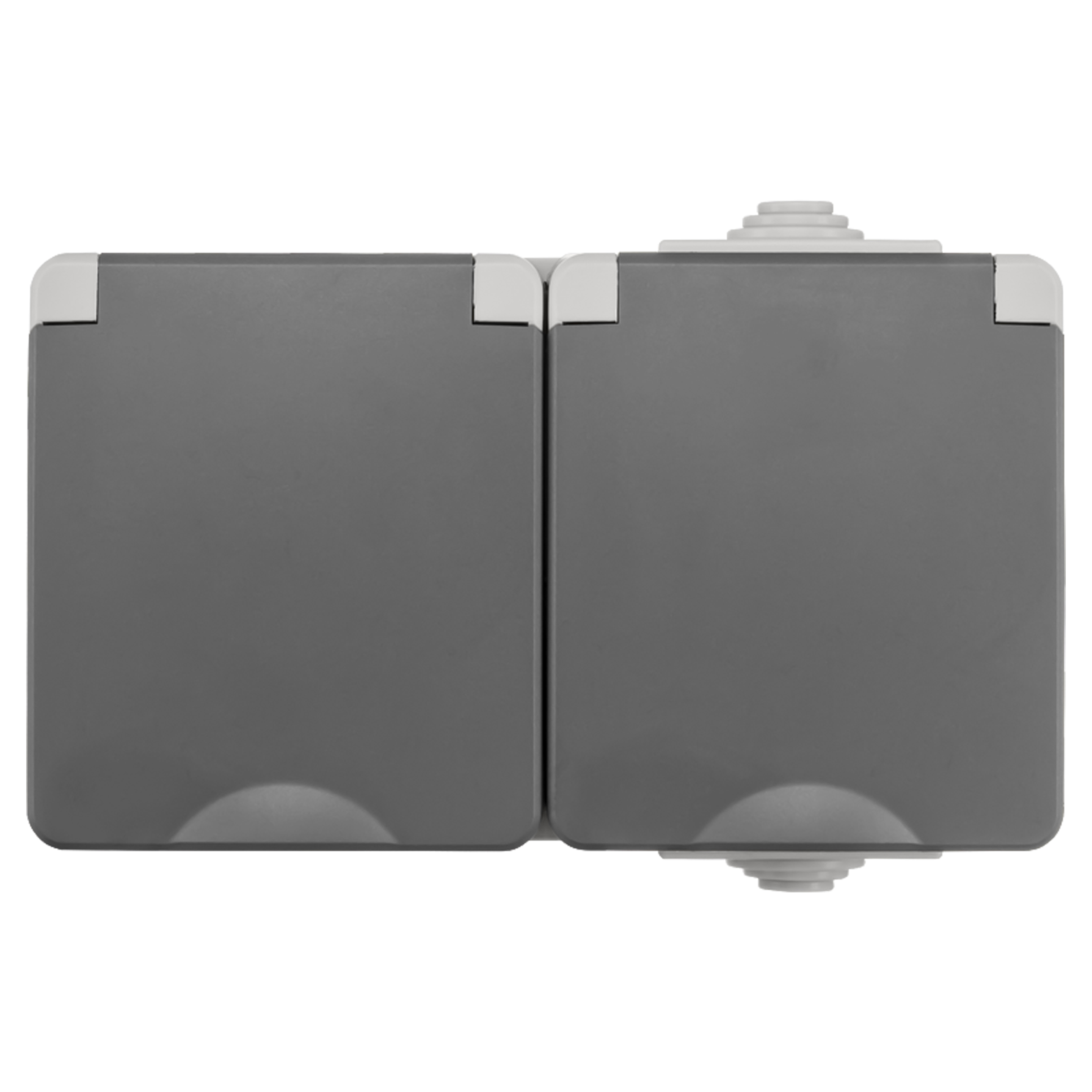 66.944.51 ION industries  contactdoos spatwaterdicht - opbouw - 2-voudig - randaarde - IP55 grijs 