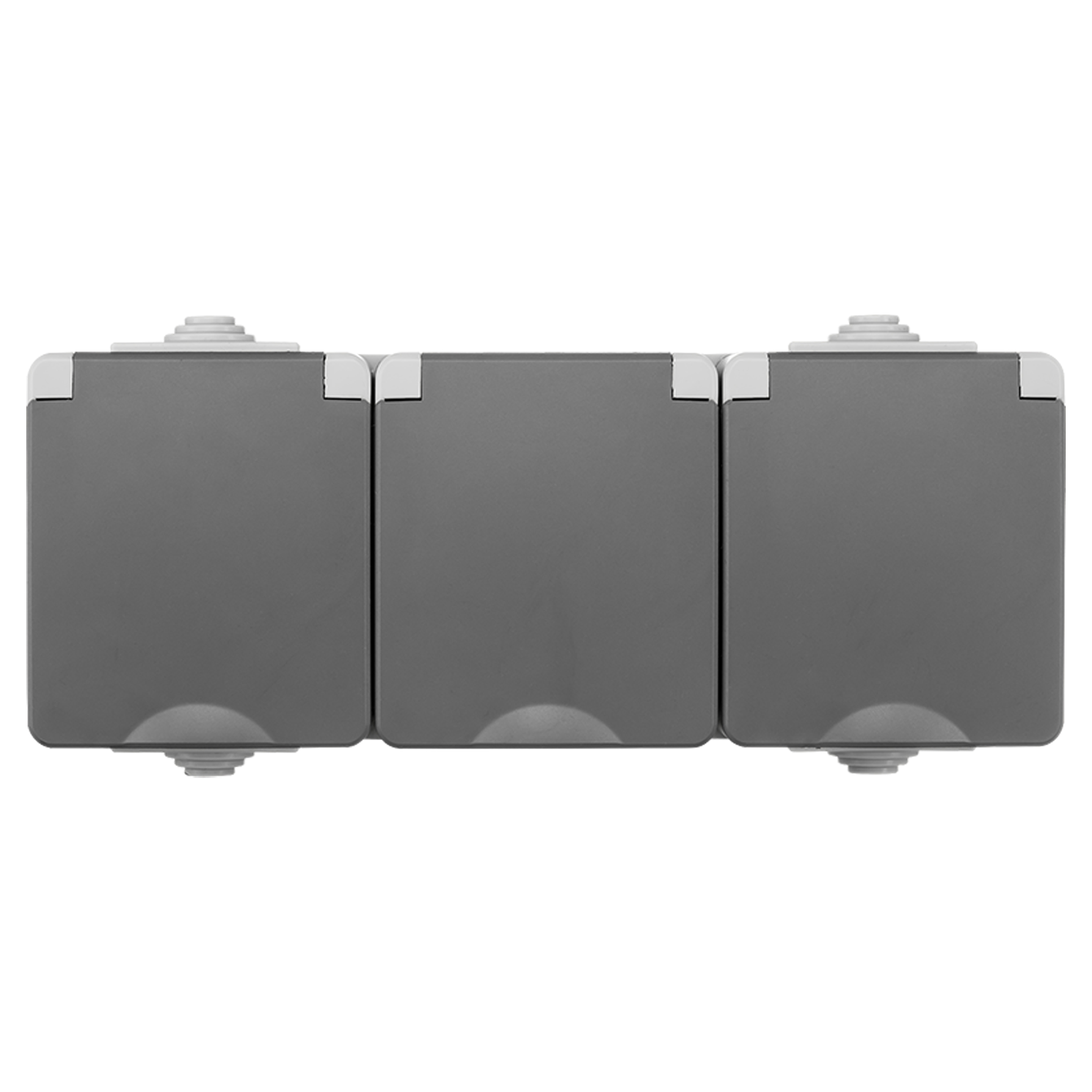 66.944.52 ION industries  contactdoos spatwaterdicht - opbouw - 3-voudig - randaarde - IP55 grijs 