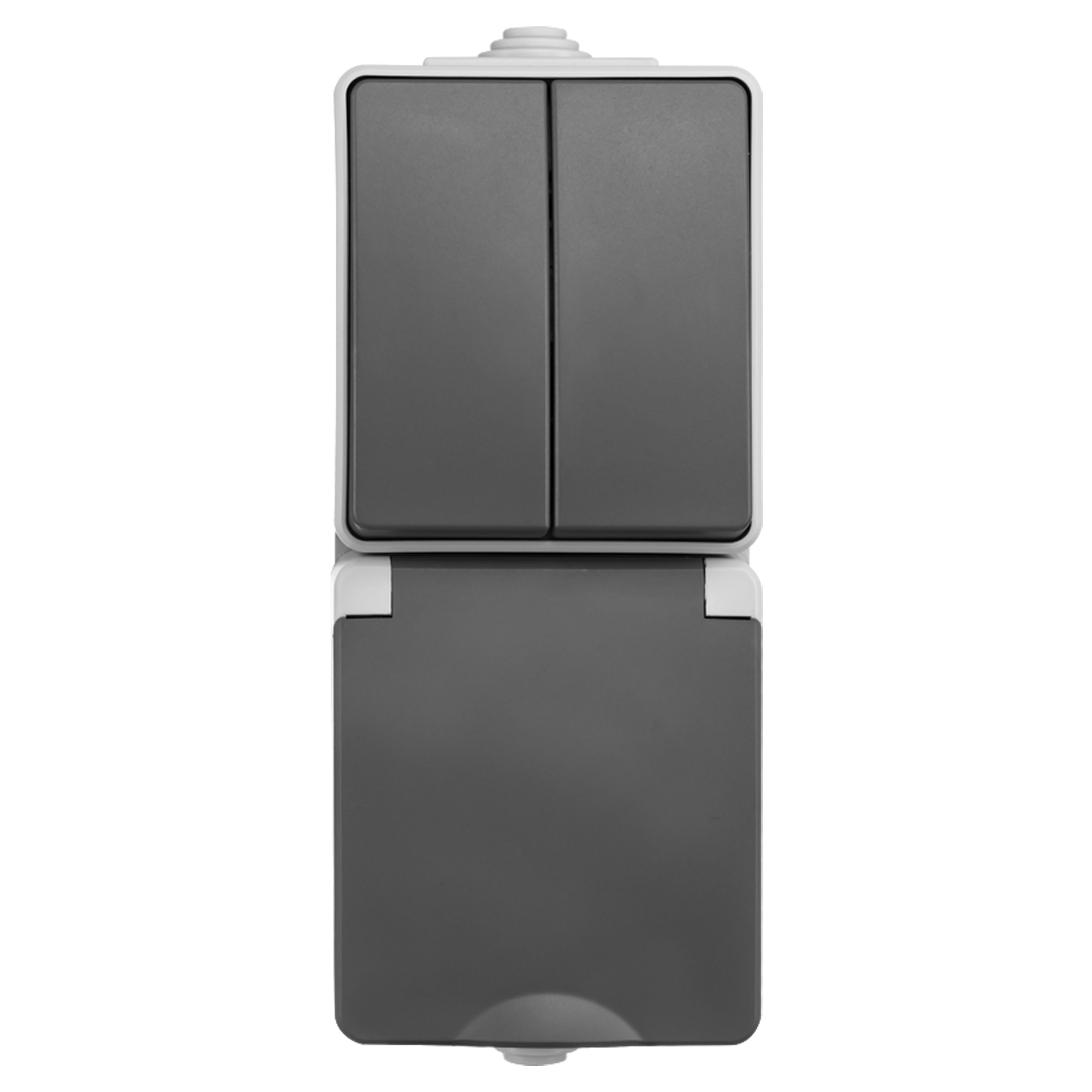 66.944.71 ION industries  combinatie spatwaterdicht - opbouw - serie - randaarde - verticaal - IP55 grijs 