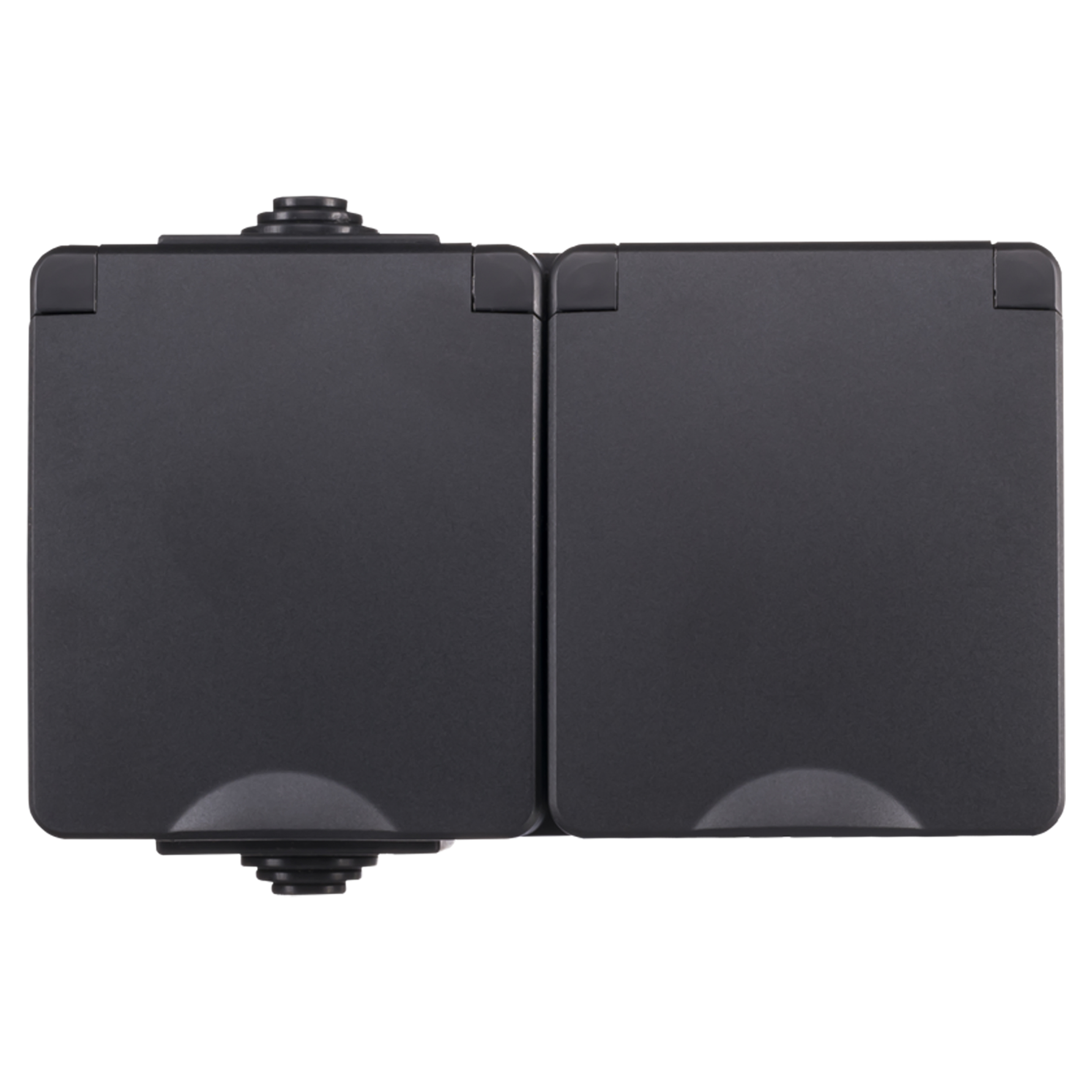 66.946.51 ION industries  contactdoos spatwaterdicht - opbouw - 2-voudig - randaarde - IP55 mat zwart 