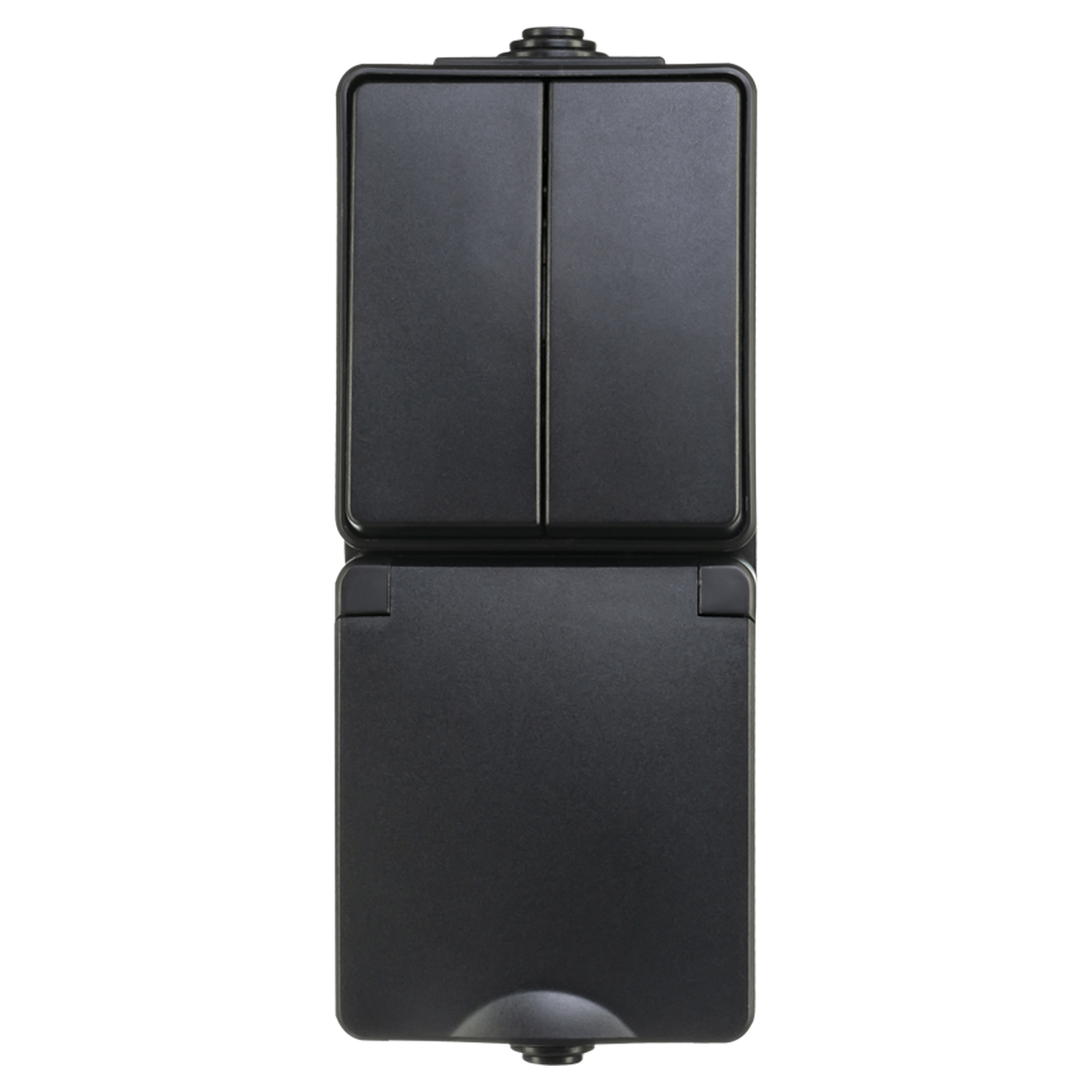 66.946.71 ION industries  combinatie spatwaterdicht - opbouw - serie - randaarde - verticaal - IP55 mat zwart 