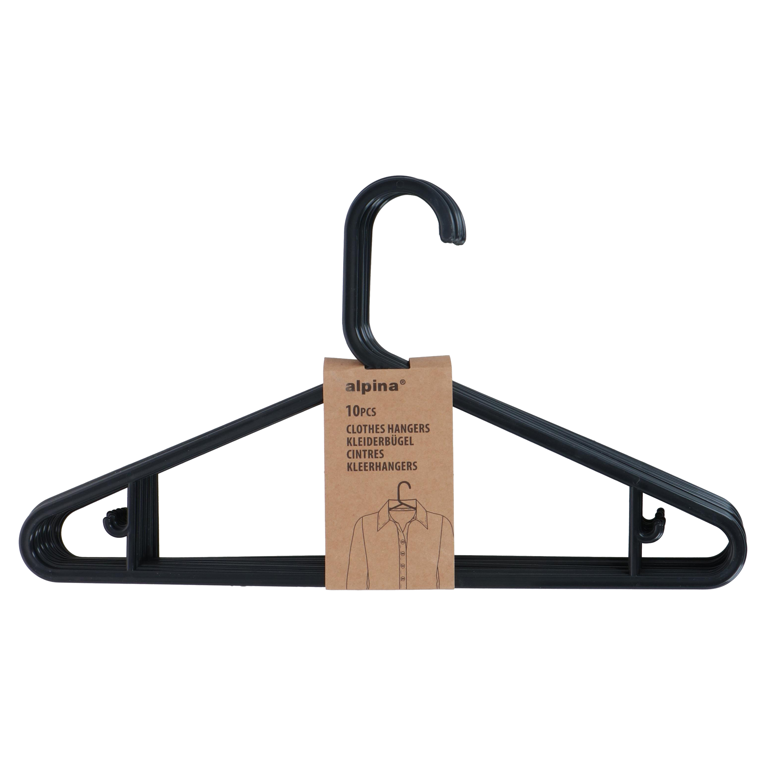 70.000.50 Alpina  kledinghanger  zwart 39.5 x 4.5 x 22.5 cm