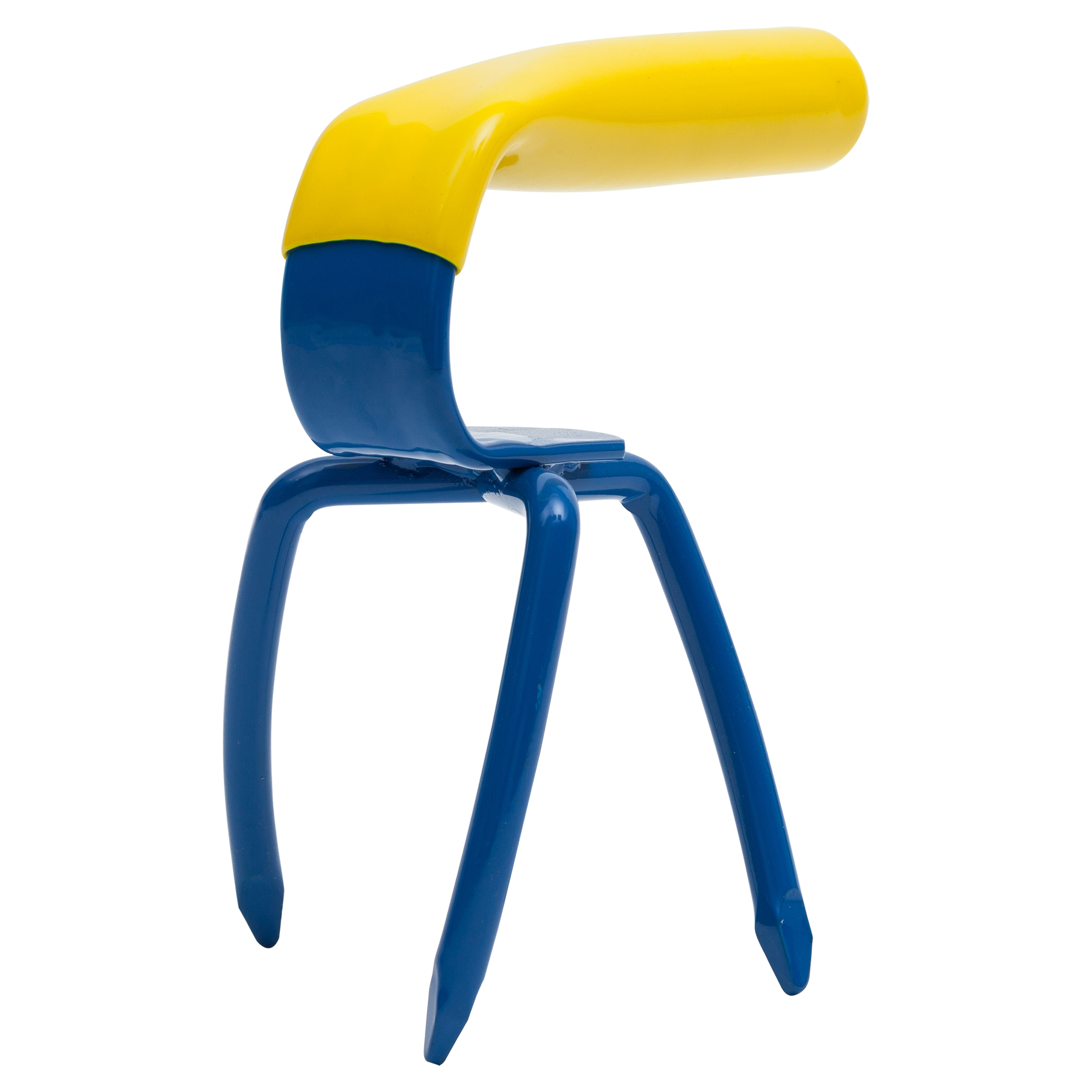 83.000.75   tuinklauw mini - A3 - staal blauw/geel 