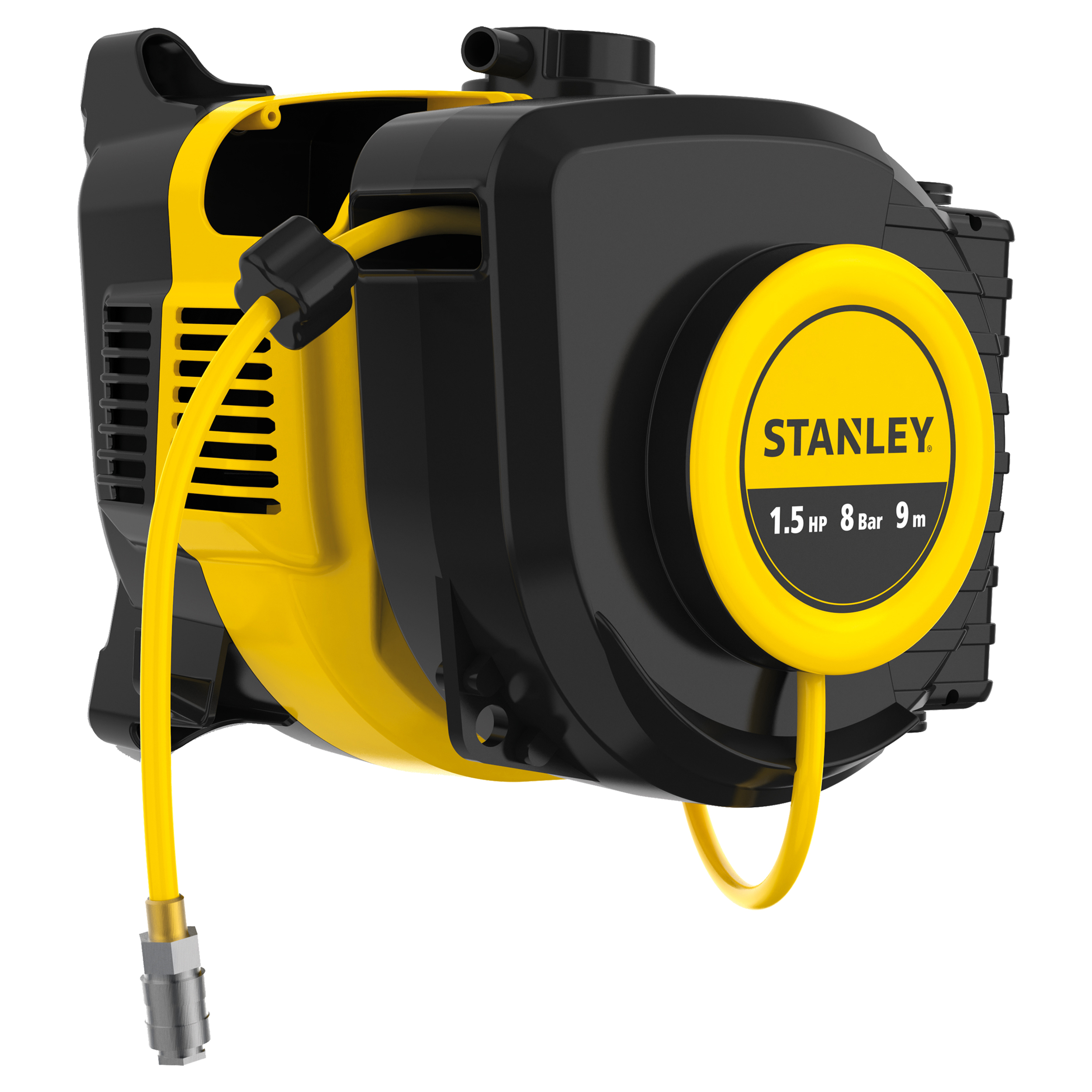 83.200.01 Stanley  compressor Wall tech - slang 9 m - SXCMDS15WE geel/zwart 
