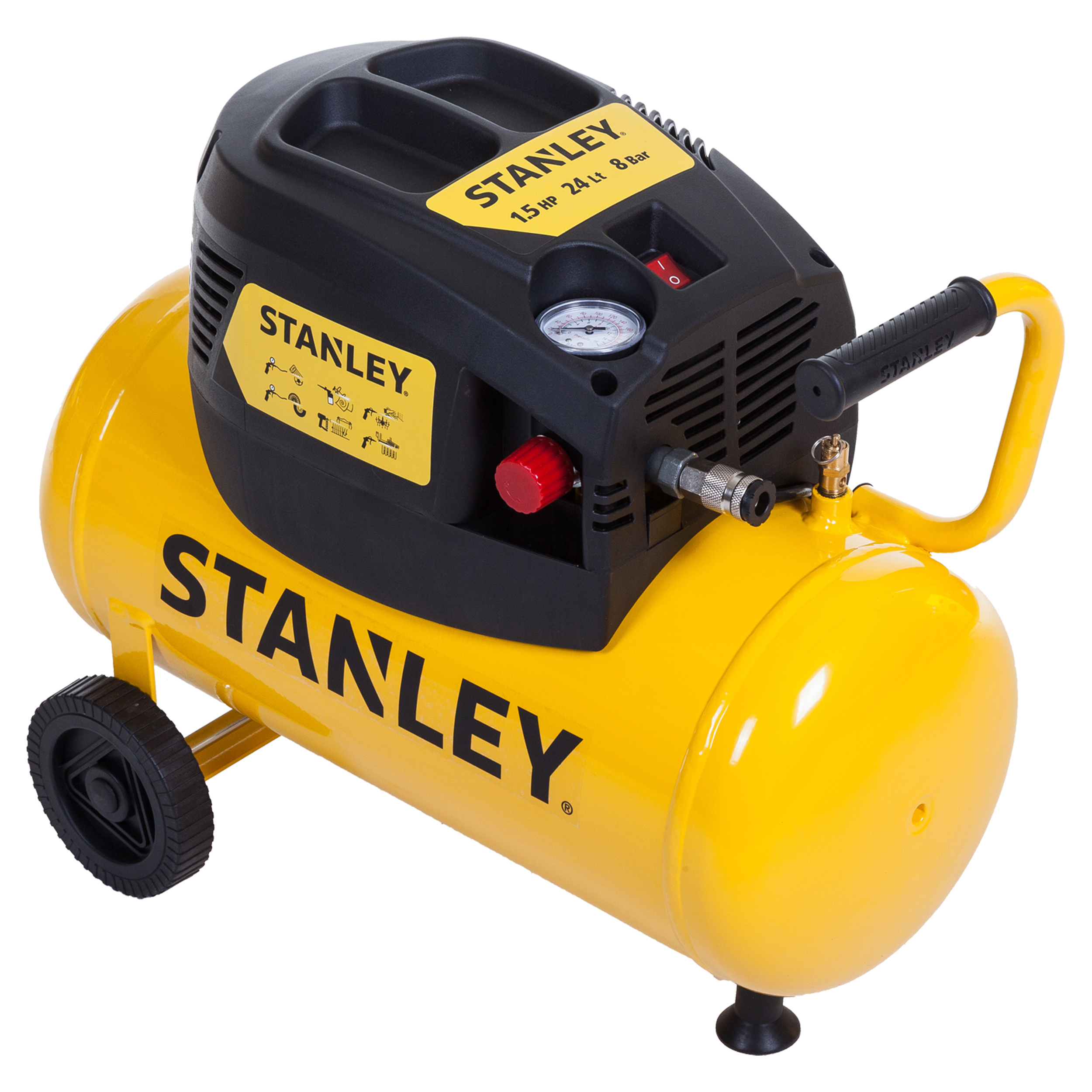 83.200.03 Stanley  compressor 10 Bar - 24L - olievrij - D200/10/24 geel/zwart 