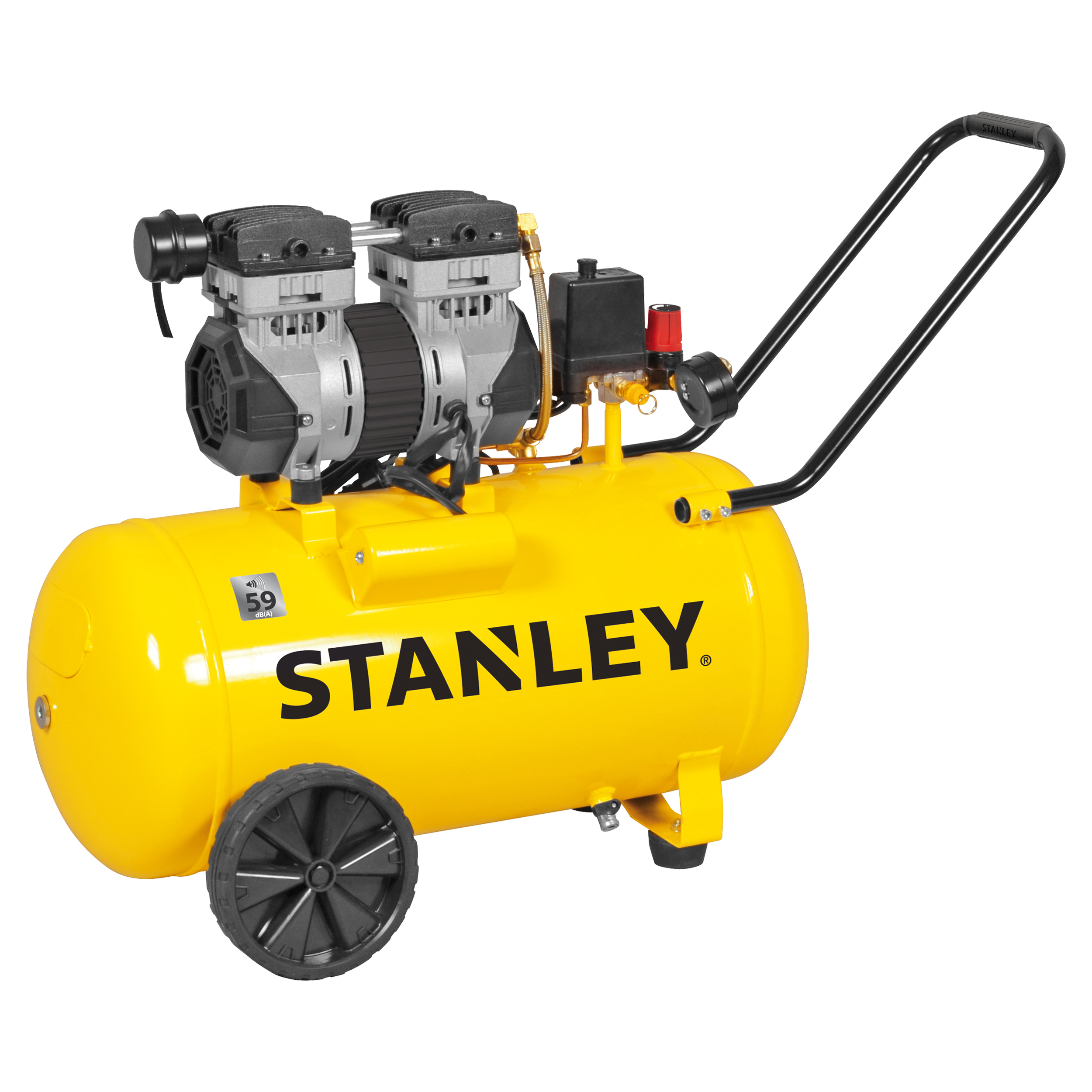 83.200.12 Stanley  compressor Silent Air - 8 Bar - 50 liter - SXCMS1350HE geel/zwart 