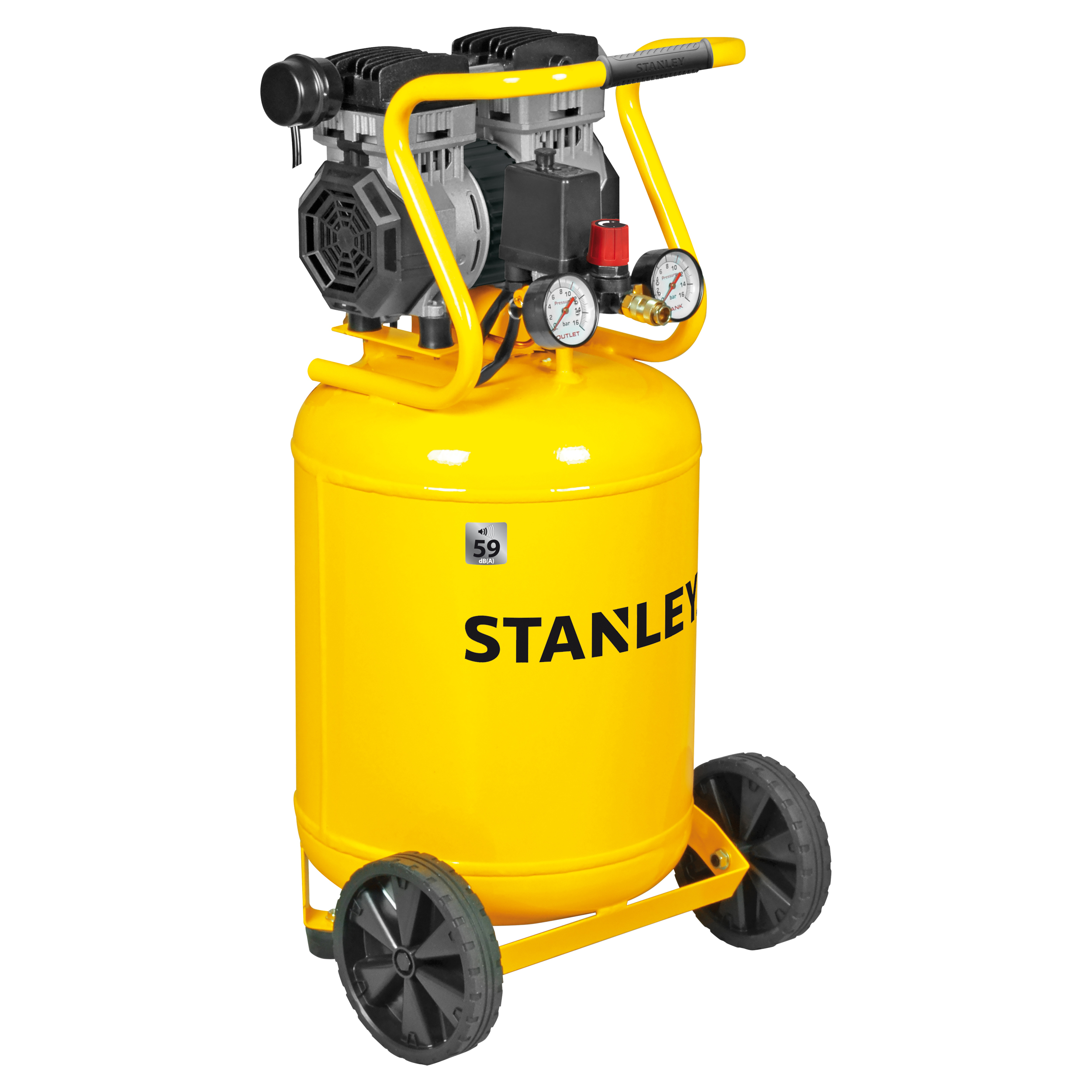83.200.13 Stanley  compressor Silent Air Up - 8 Bar - 50 liter - SXCMS1350VE geel/zwart 