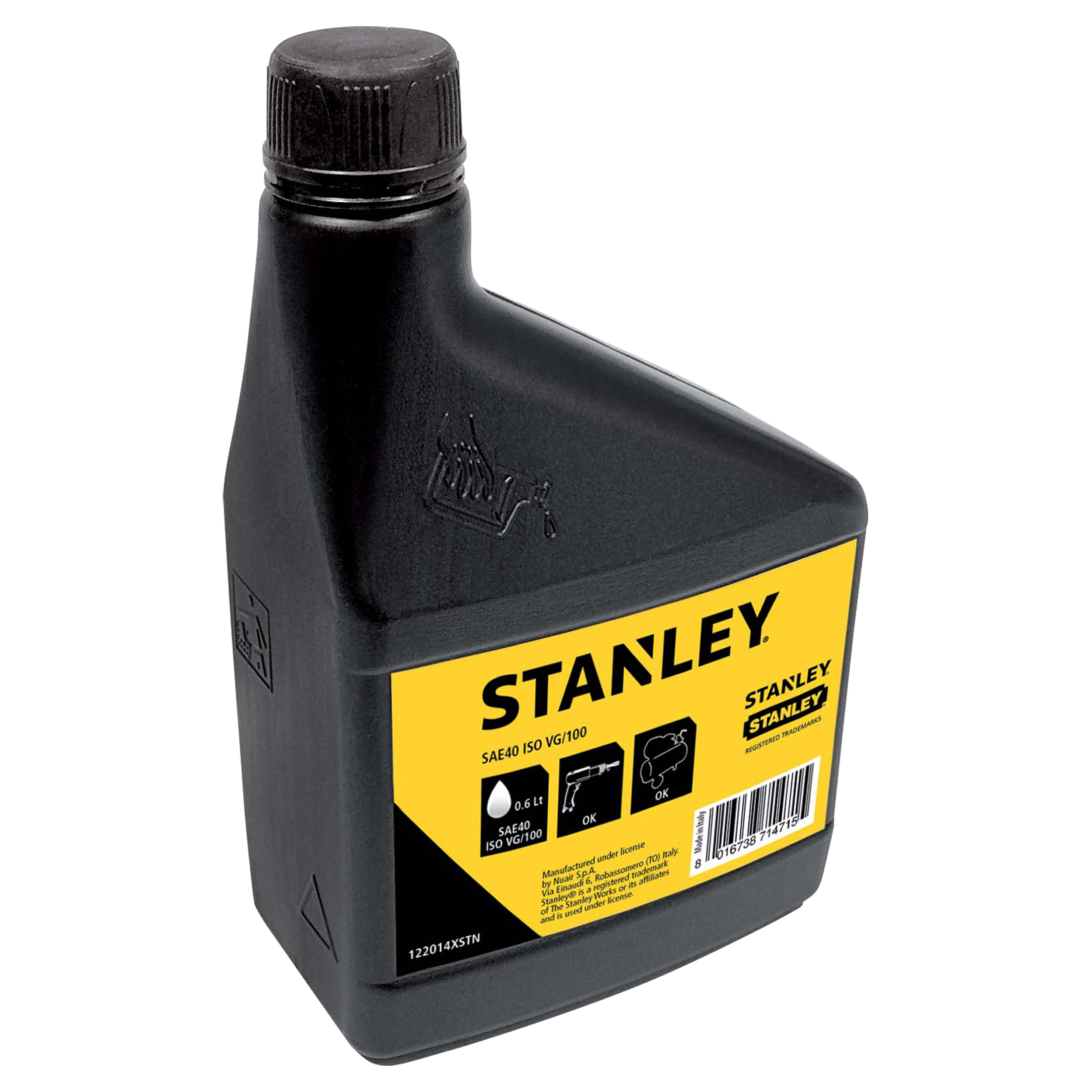 83.300.29 Stanley  compressor olie SAE40 ISO VG100 - 152168XSTN zwart 0.6 l