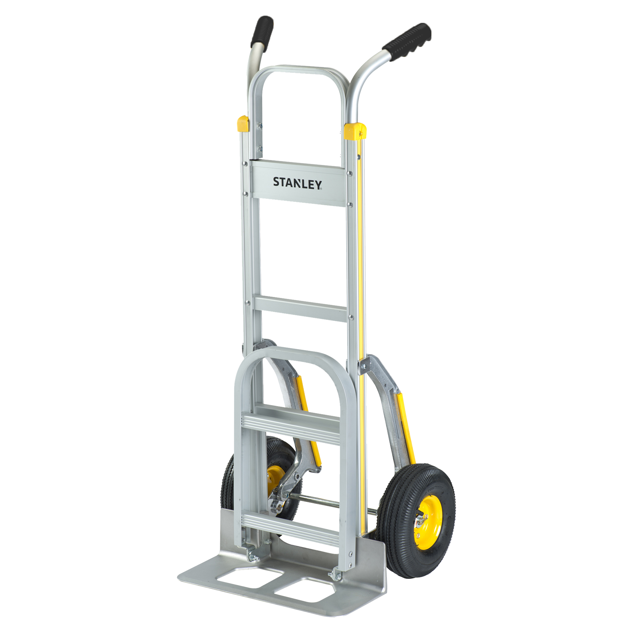 83.500.08 Stanley  steekwagen aluminium - 200 kg - met opvouwbaar plateau - SXWT-HT514 grijs/geel 51 x 80 x 123 cm