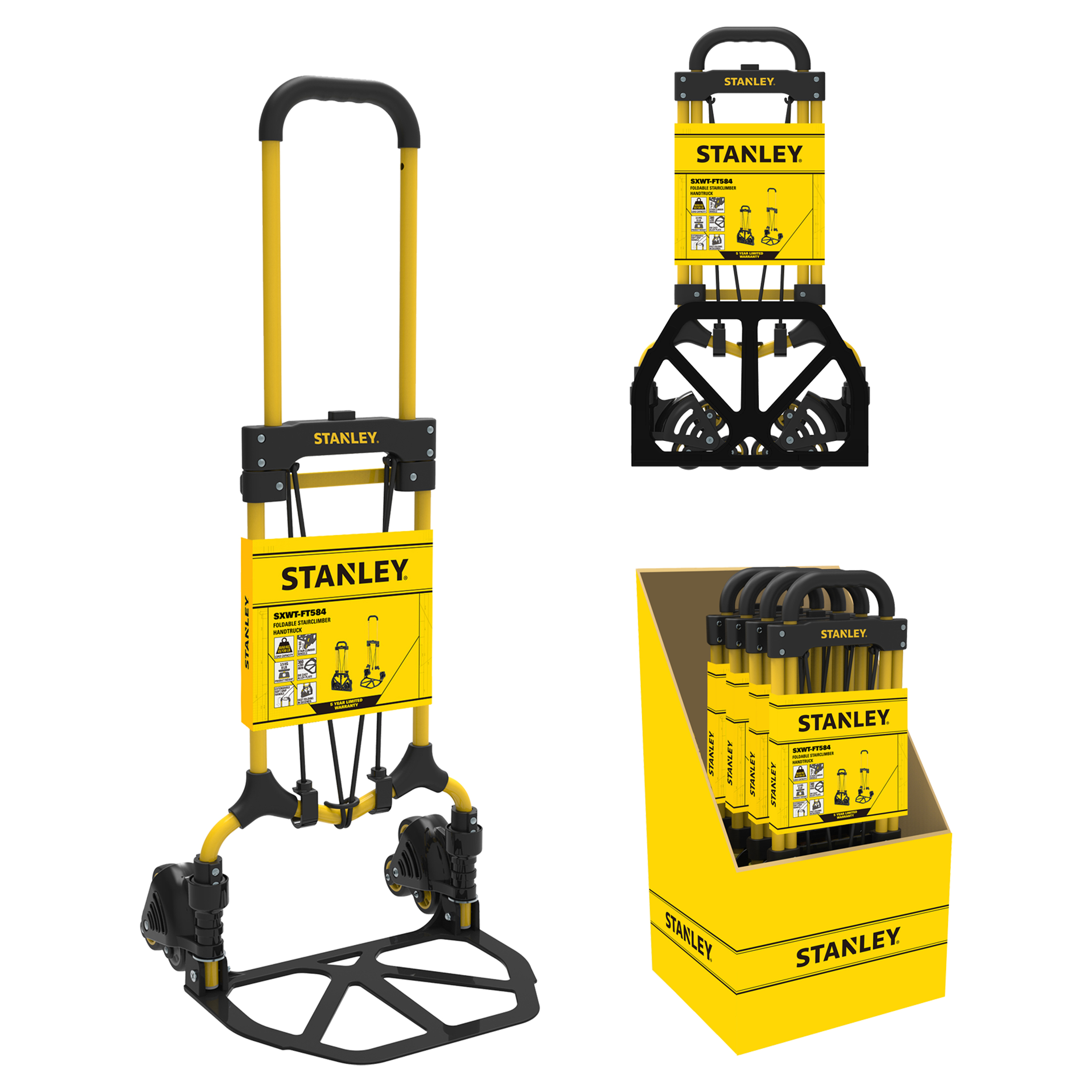 83.500.30 Stanley  steekwagen trap - aluminium - 30/60 kg - SXWT-FT584 PDQ geel/zwart 7 x 39 x 73 cm
