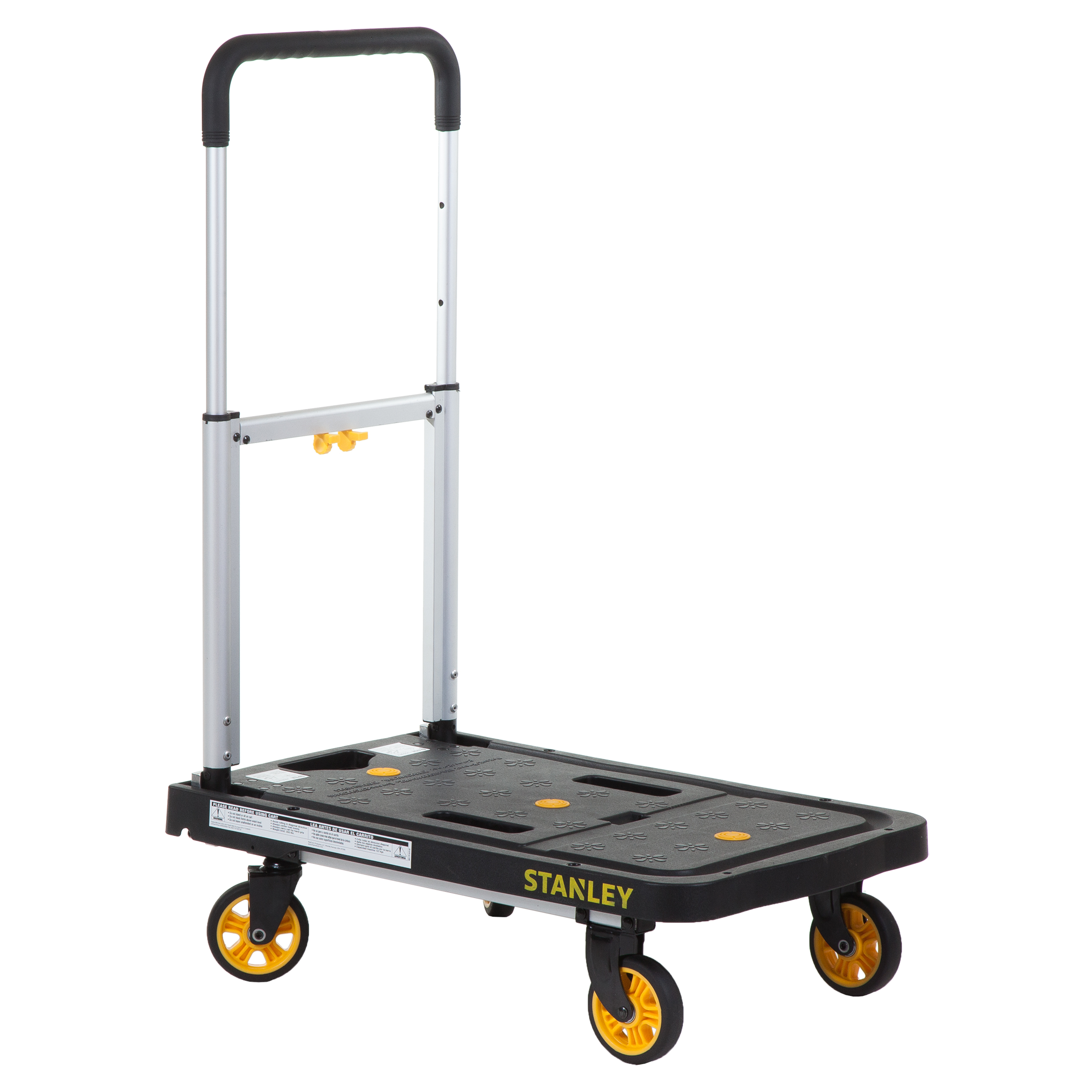83.500.38 Stanley  platformwagen vouwbaar - aluminium - 120 kg - SXWT-PC517 SP zwart/geel 68 x 41 x 92 cm