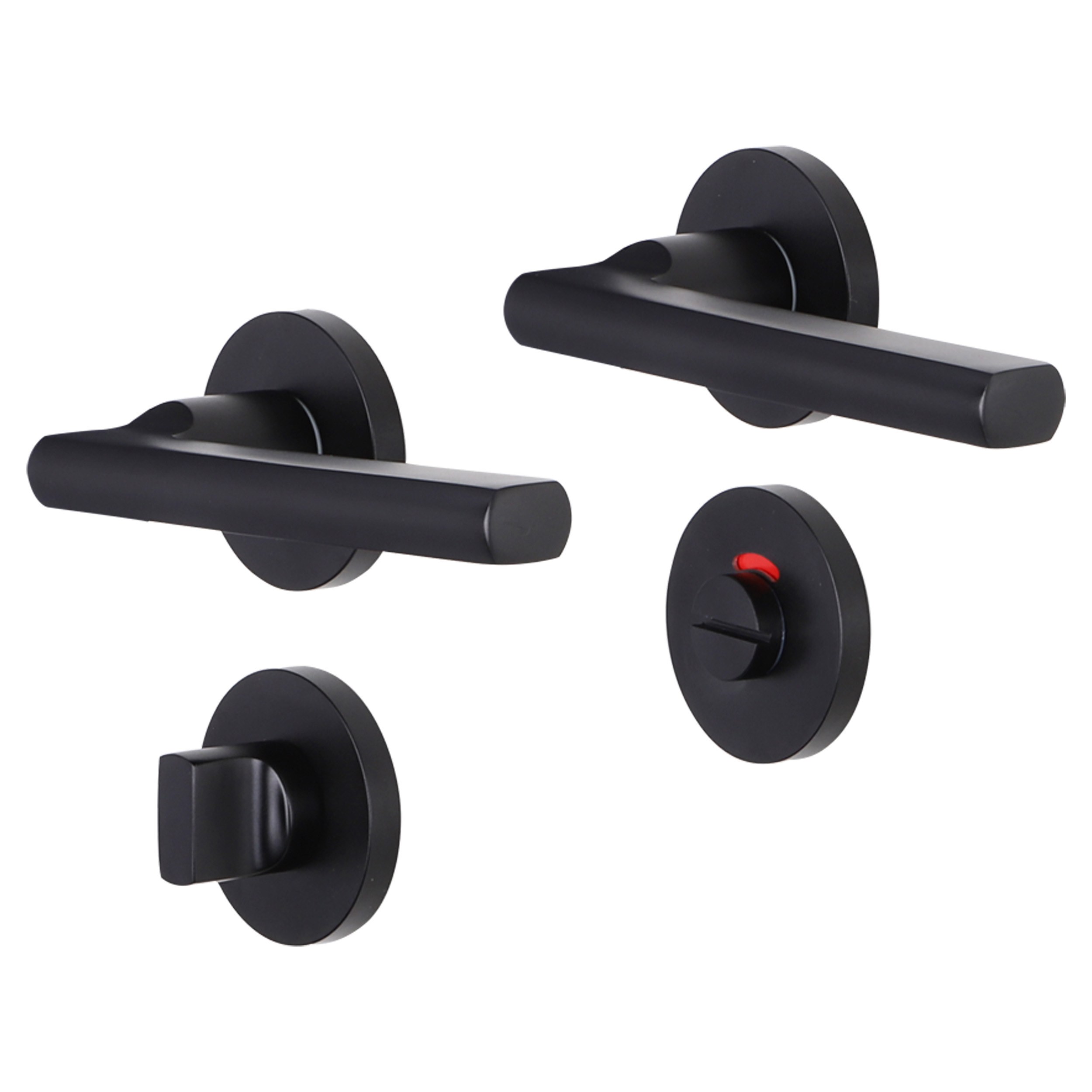 86.012.37 Impresso Redhill deurkruk met rond toiletrozet zwart 