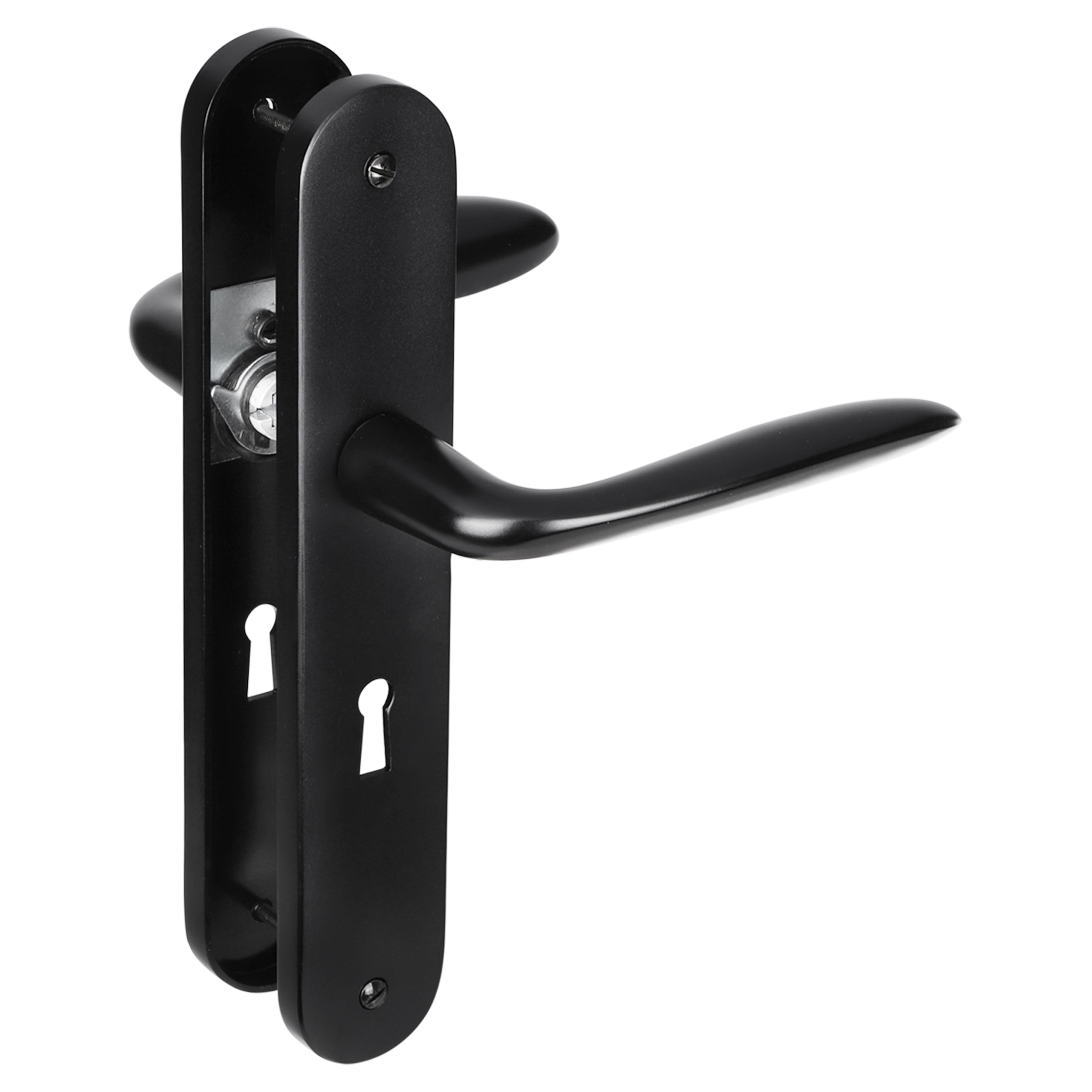 86.012.45 Impresso Lake deurkruk met ovaal deurschild SL56 - zwart