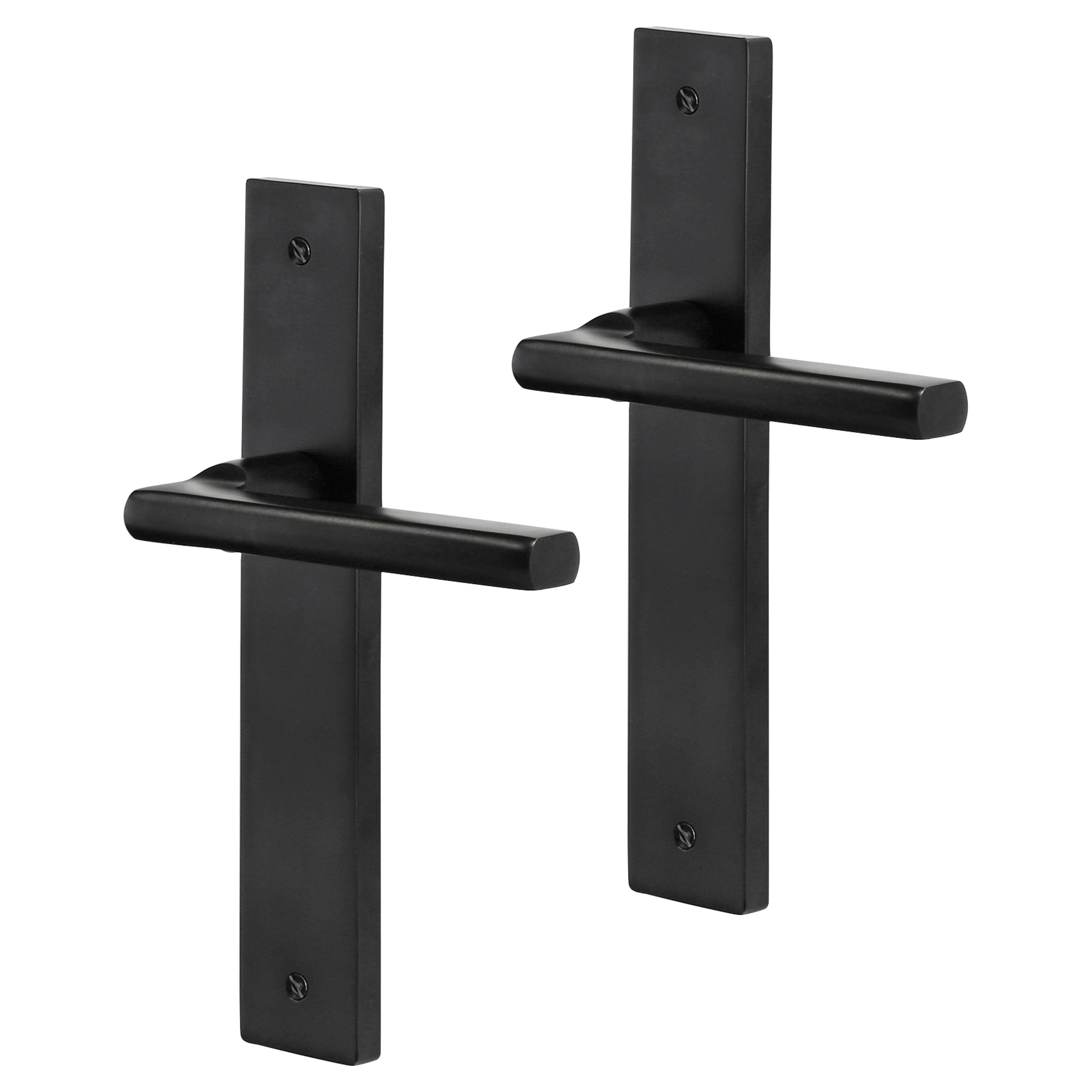 86.014.30 Impresso Redhill deurkruk met vierkant deurschild blind met schroef zwart 