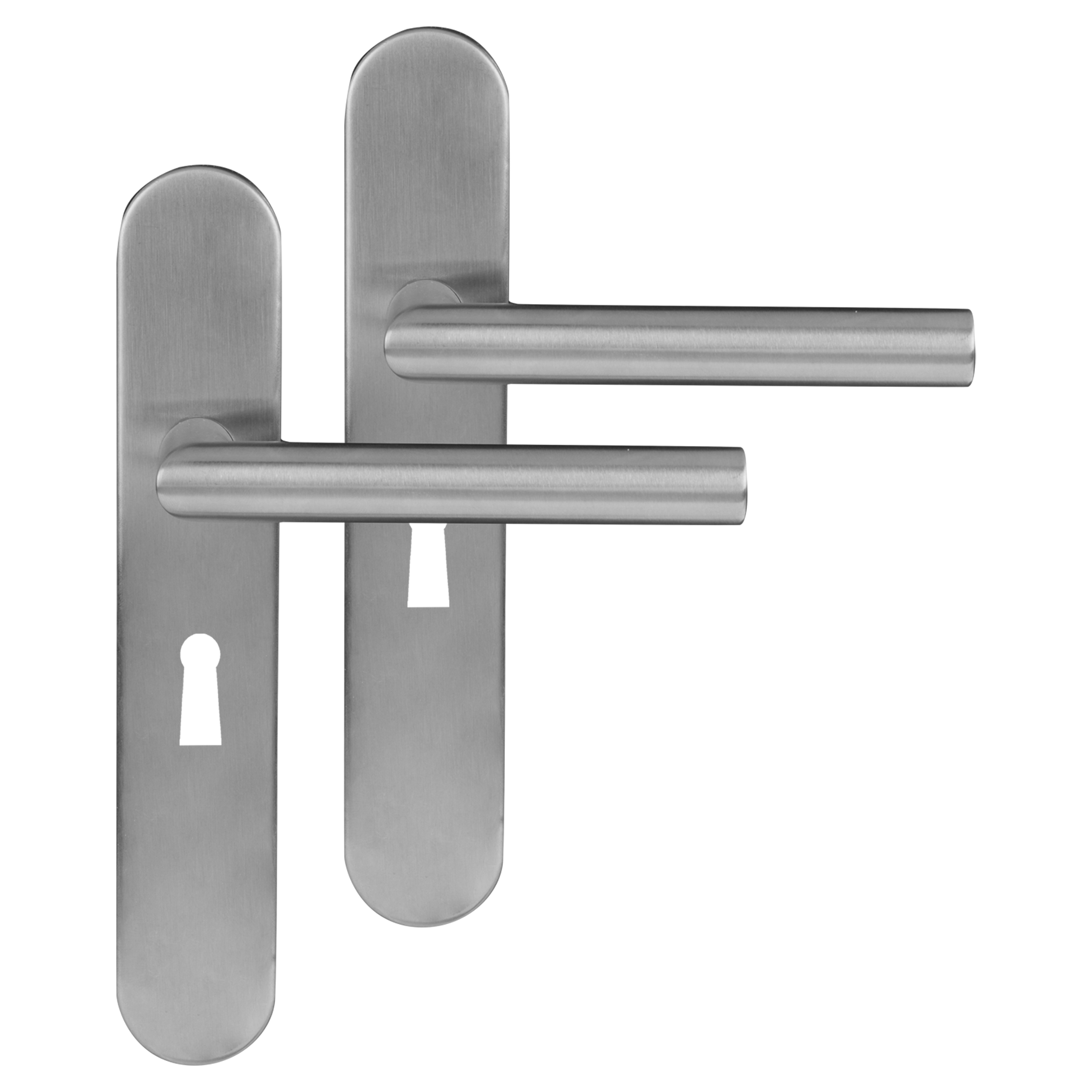 86.020.02 Differnz Amsterdam deurkruk ovaal schild - sleutel 56 mm mat chroom 