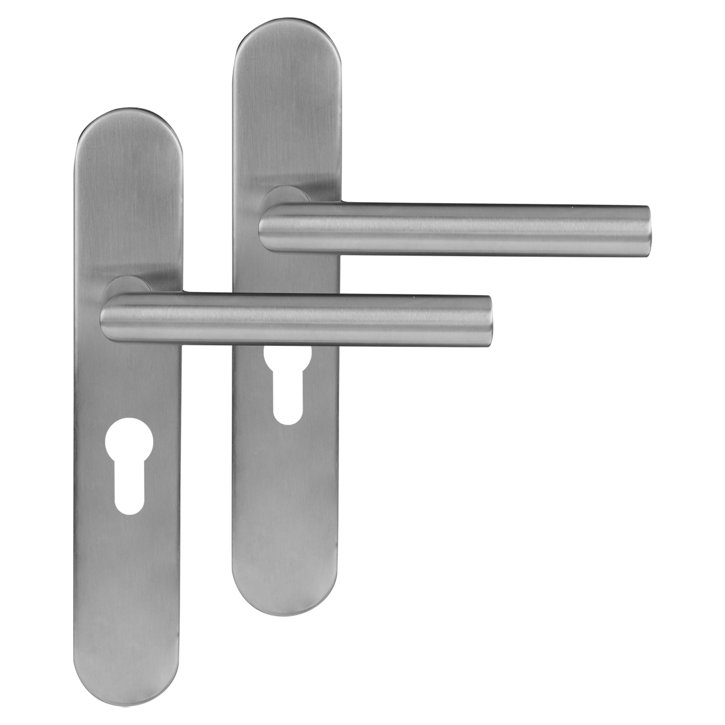 86.020.03 Differnz Amsterdam deurkruk ovaal schild - cilinder 55 mm mat chroom 