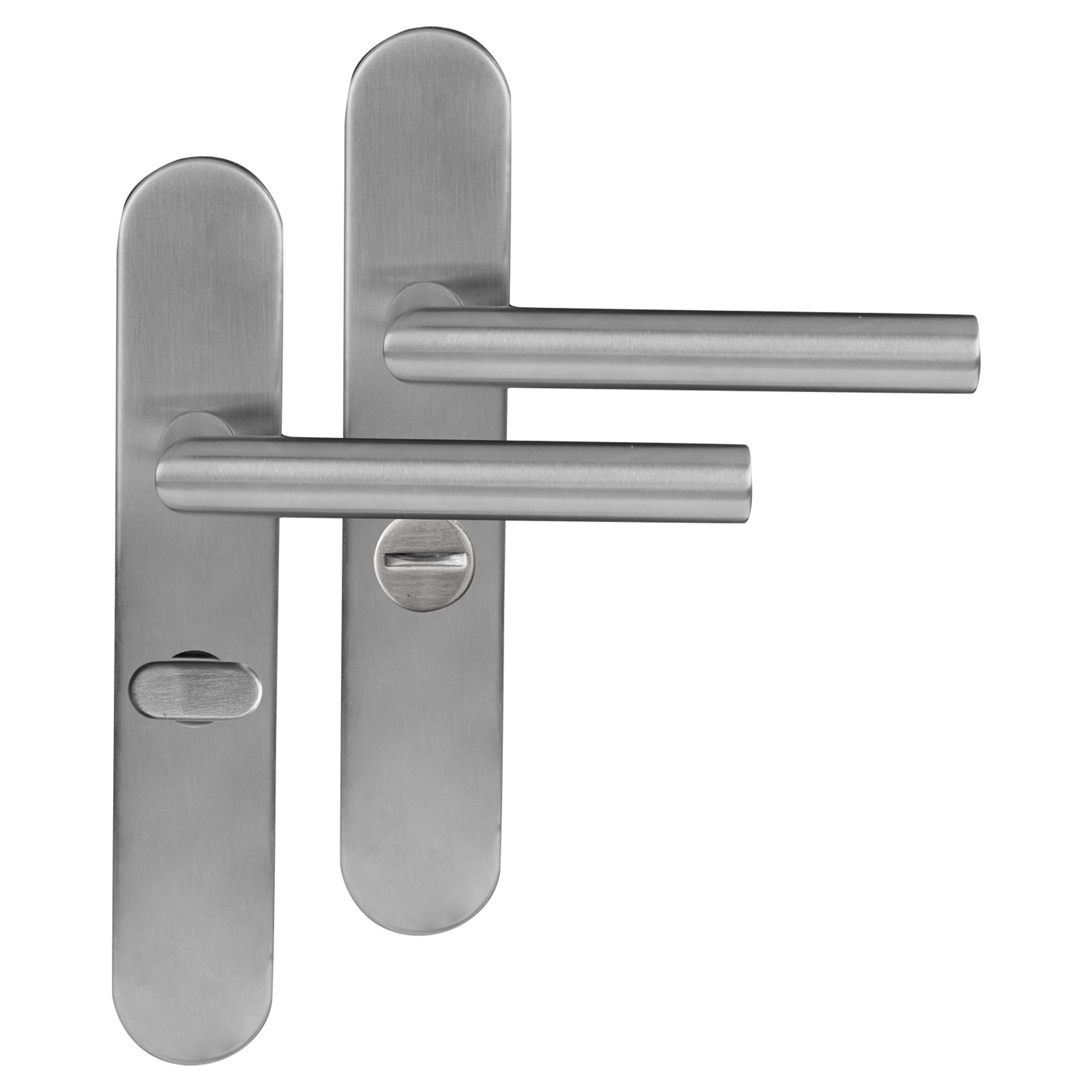 86.020.04 Differnz Amsterdam deurkruk ovaal schild - WC 63 mm mat chroom 