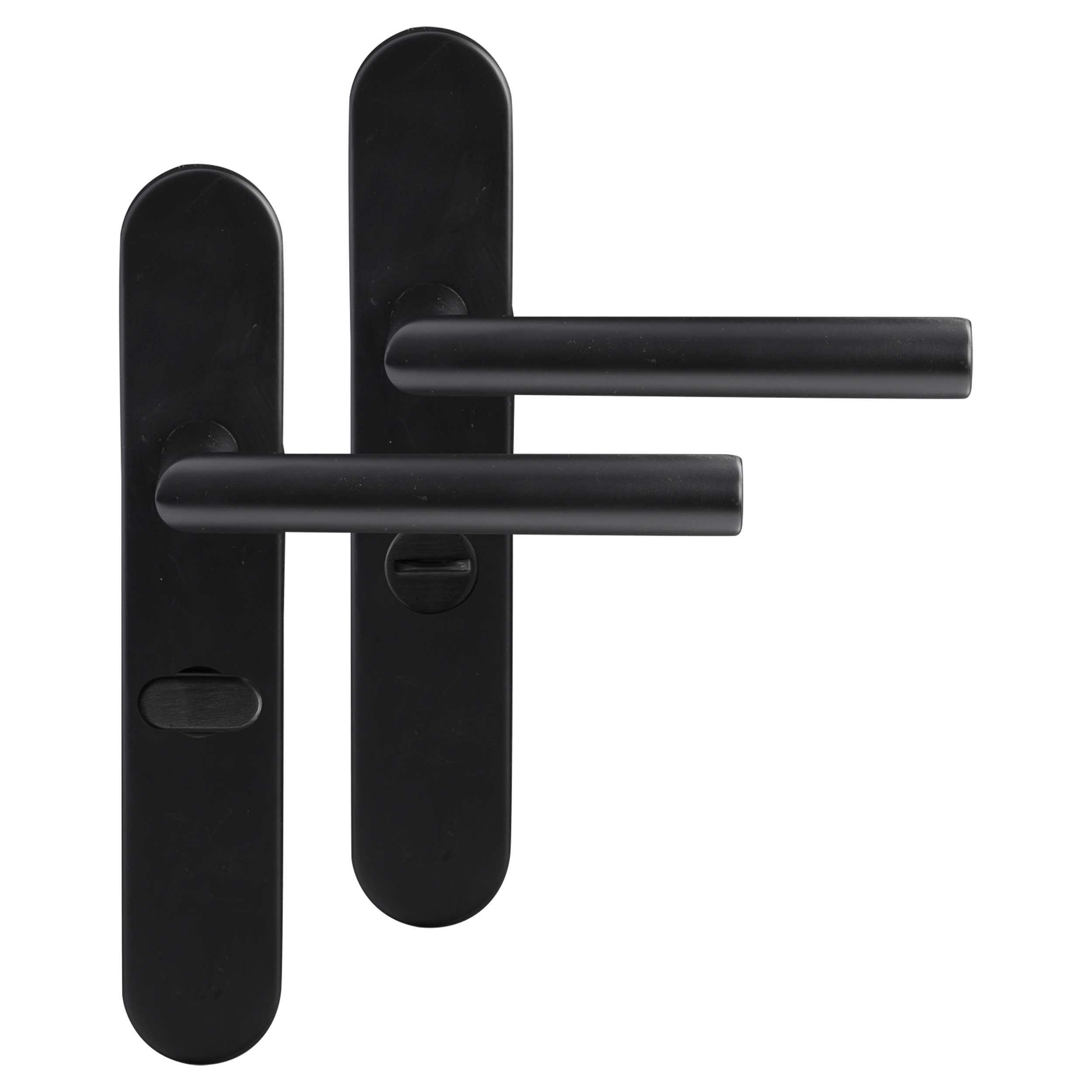 86.020.14 Differnz Amsterdam deurkruk ovaal schild - WC 63 mm zwart 