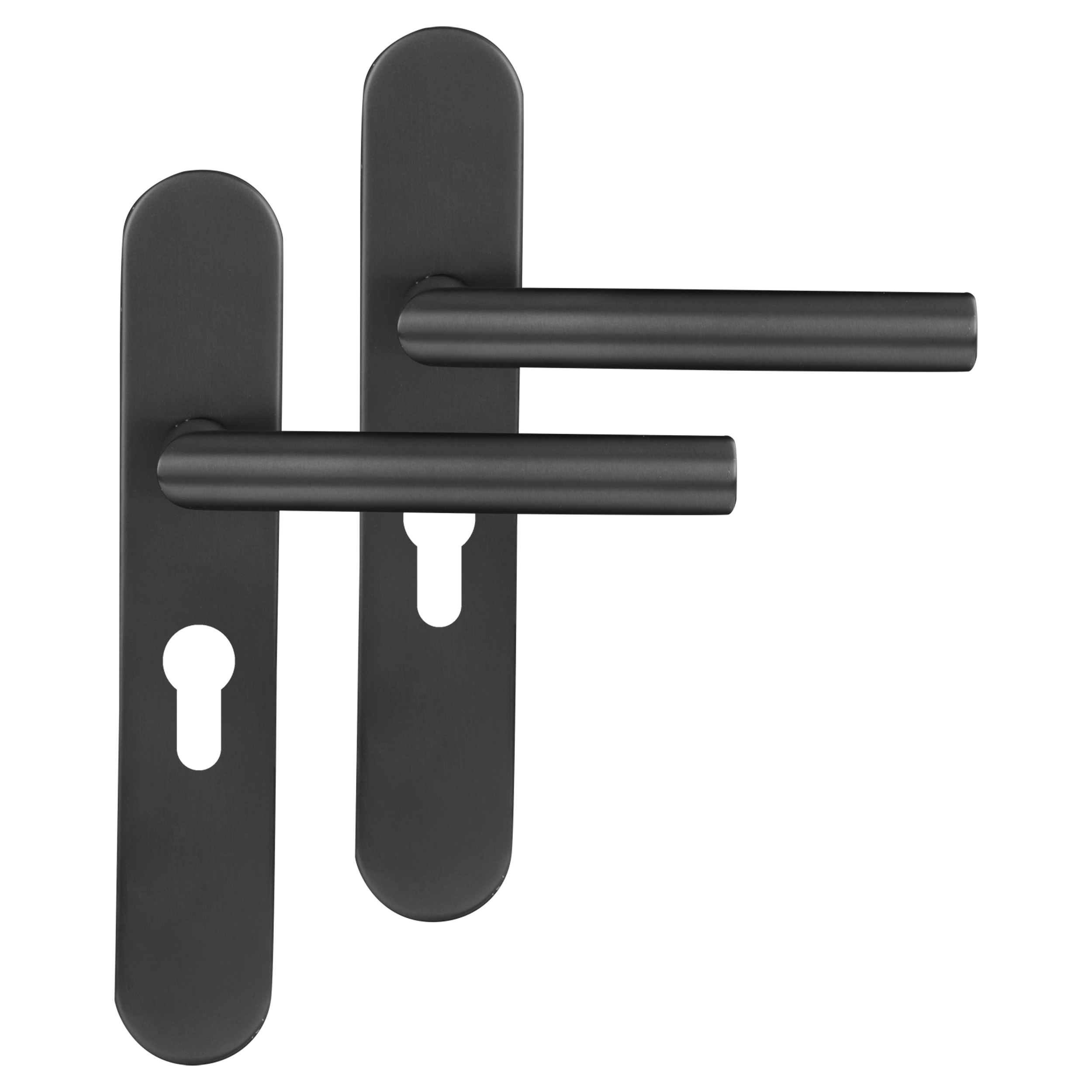 86.020.23 Differnz Amsterdam deurkruk ovaal schild - cilinder 55 mm gun metal 