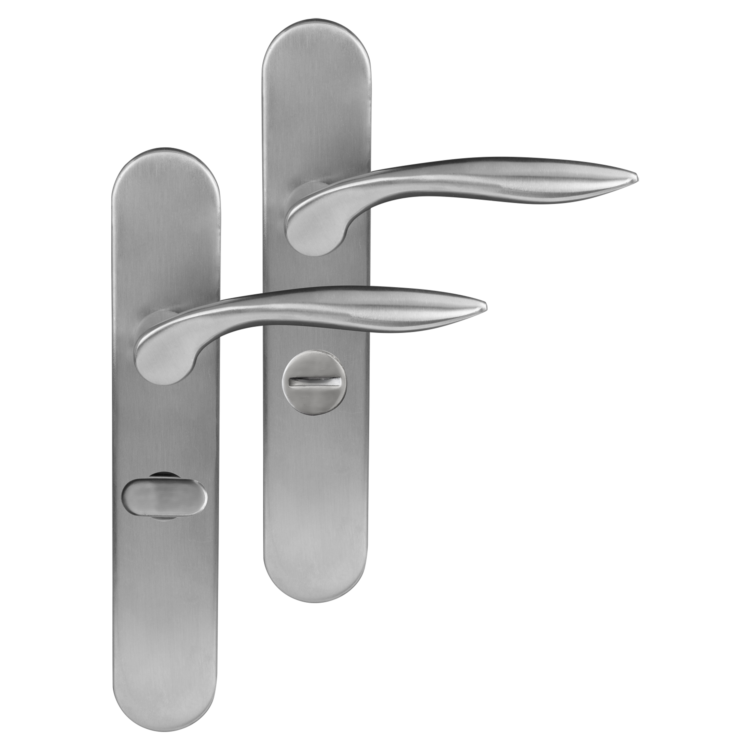 86.023.04 Differnz Groningen deurkruk ovaal schild - WC 63 mm mat chroom 