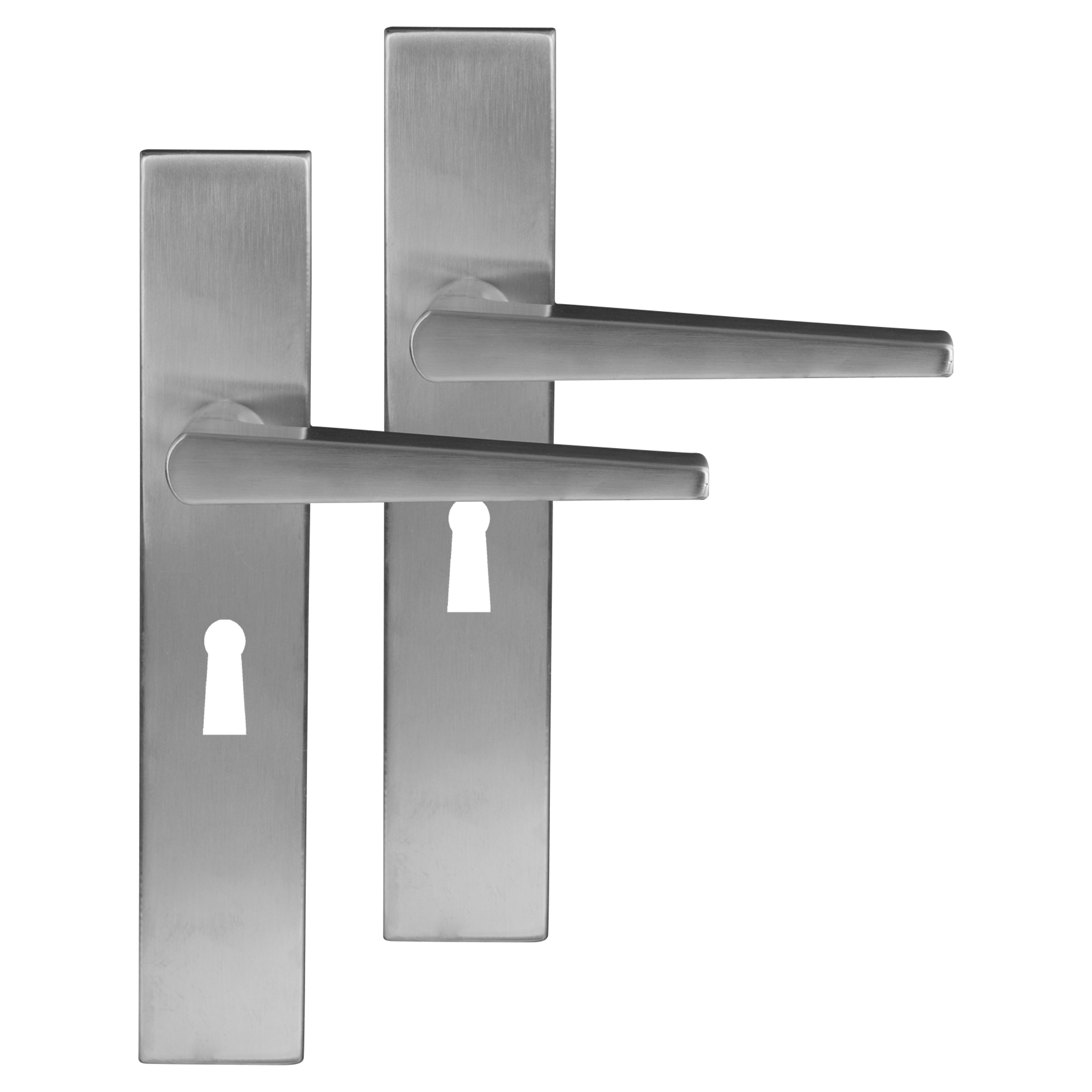 86.025.02 Differnz Rotterdam deurkruk vierkant schild - sleutel 56 mm mat chroom 