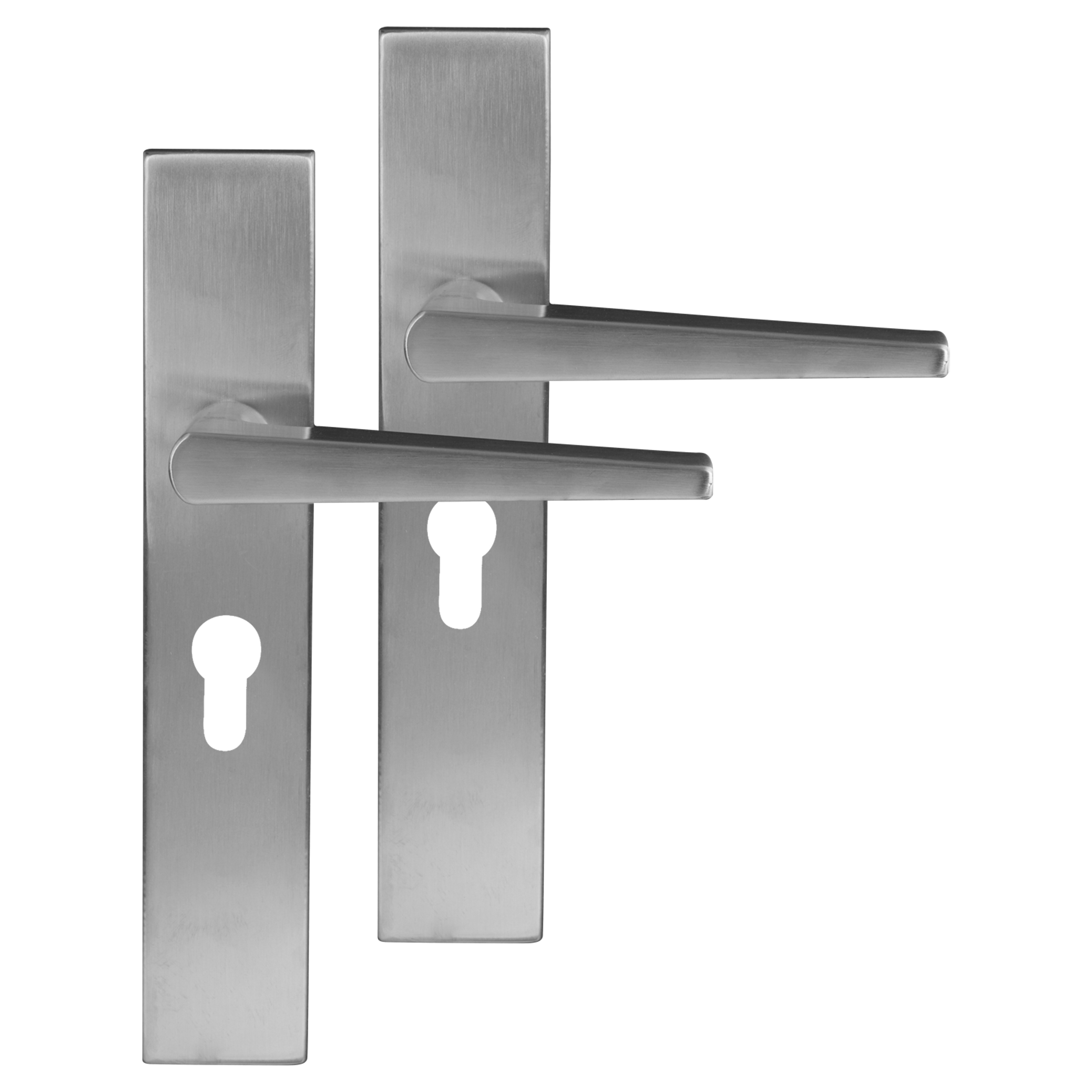 86.025.09 Differnz Rotterdam deurkruk vierkant schild - cilinder 55 mm mat chroom 