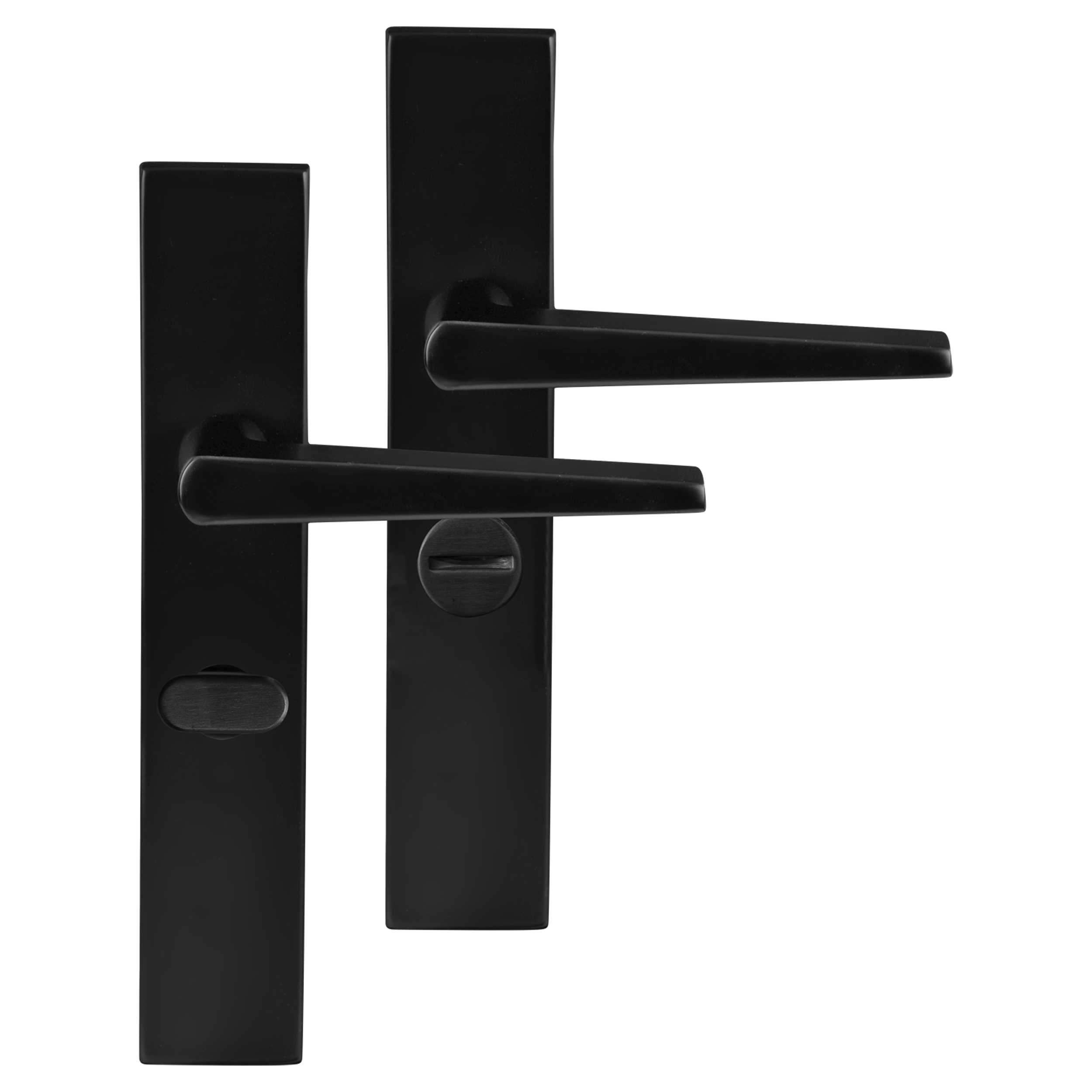 86.025.14 Differnz Rotterdam deurkruk vierkant schild - WC 63 mm zwart 