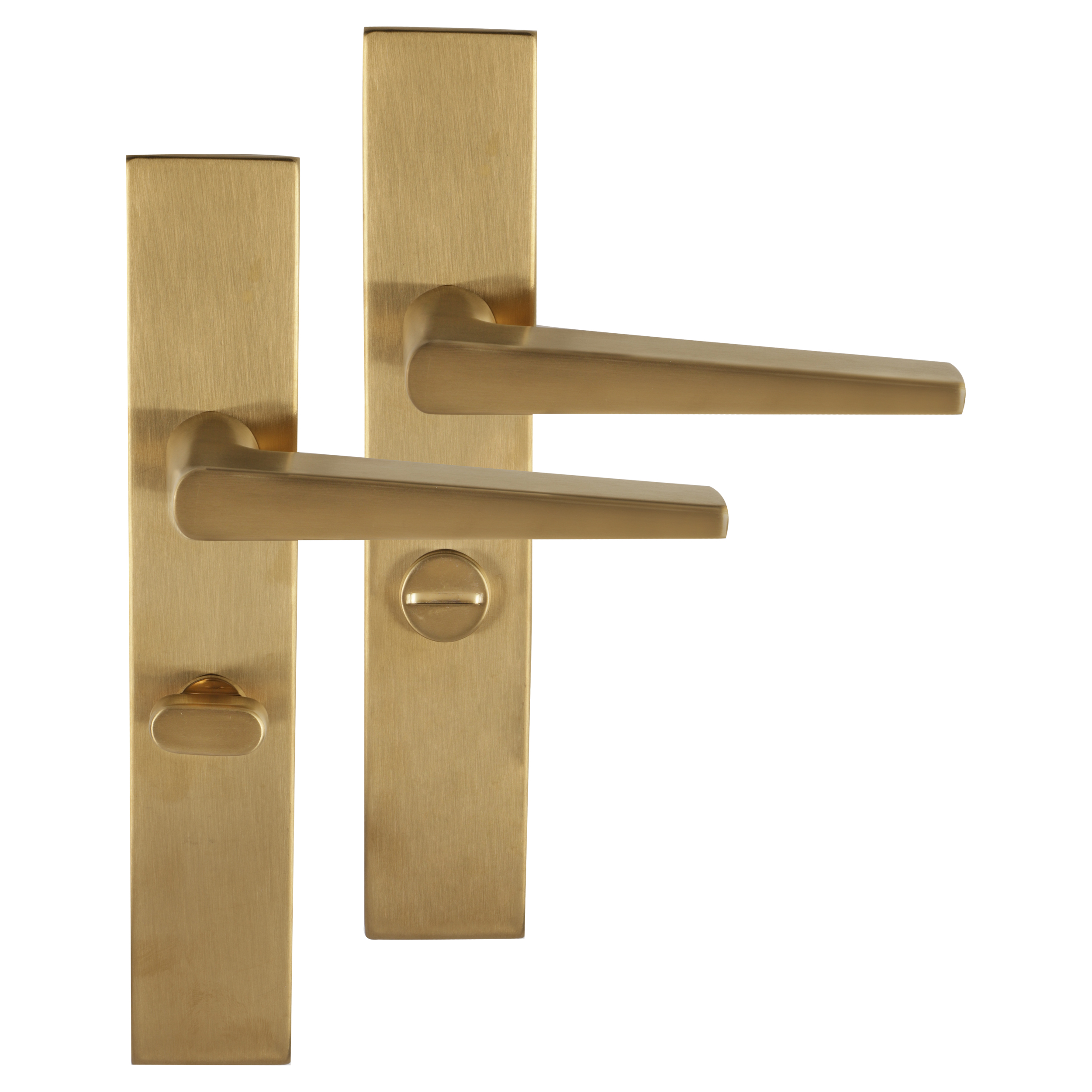 86.025.34 Differnz Rotterdam deurkruk vierkant schild - WC 63 mm goud 