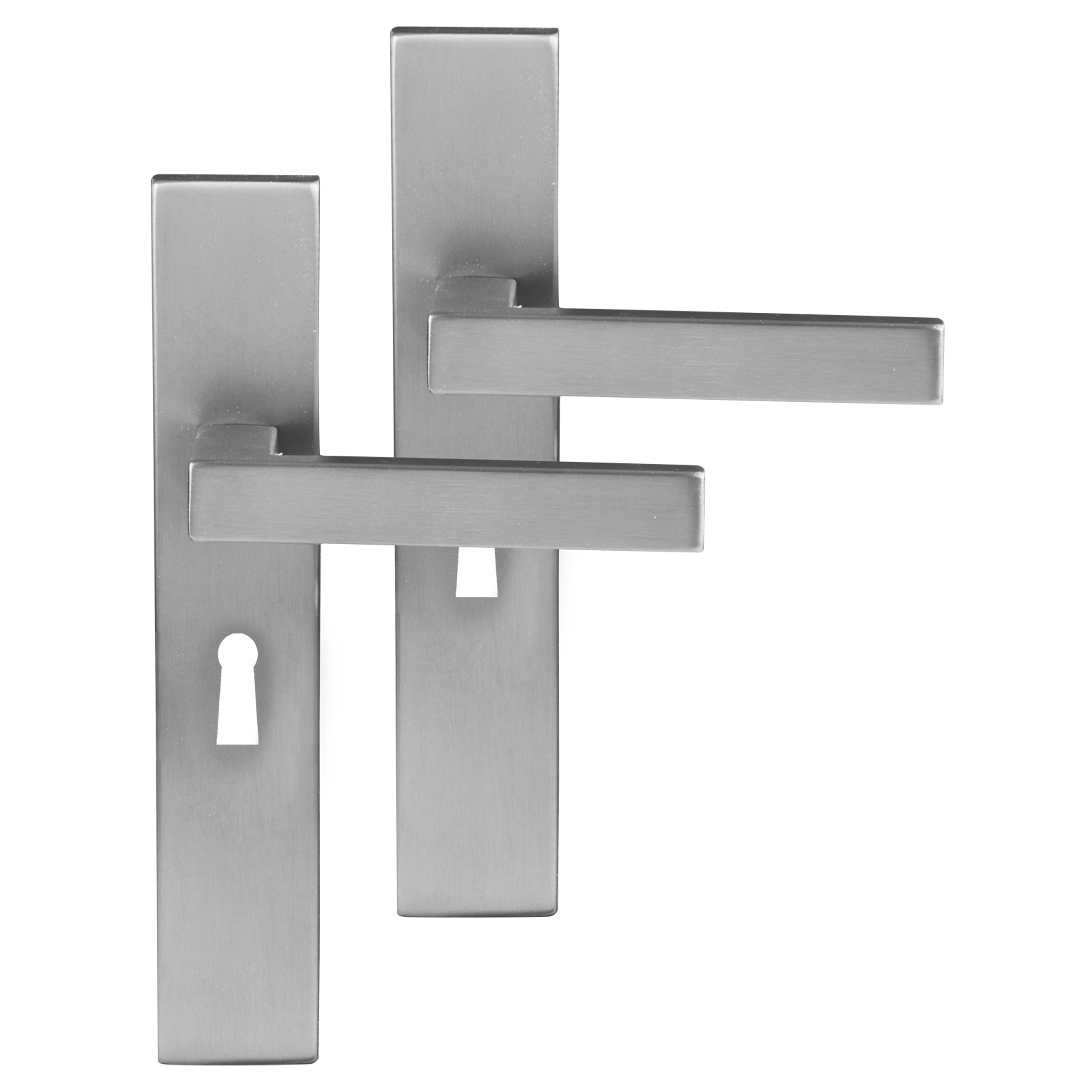 86.026.02 Differnz Tilburg deurkruk vierkant schild - sleutel 56 mm mat chroom 