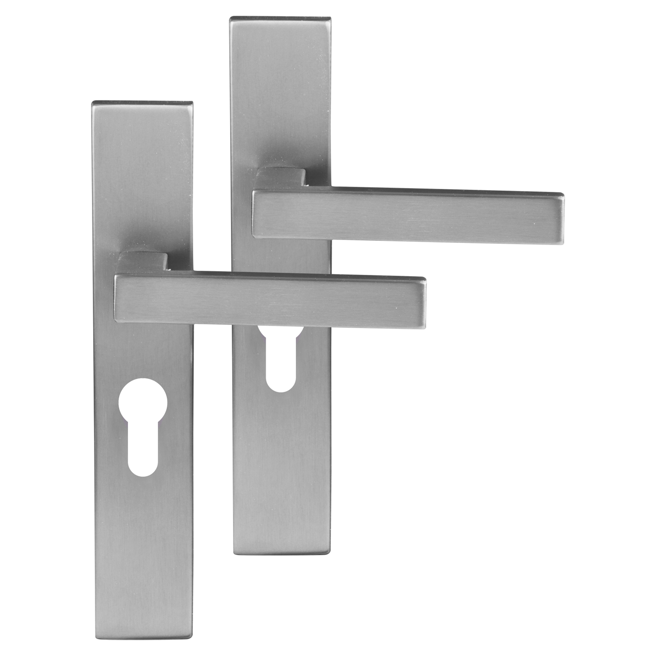 86.026.03 Differnz Tilburg deurkruk vierkant schild - cilinder 55 mm mat chroom 