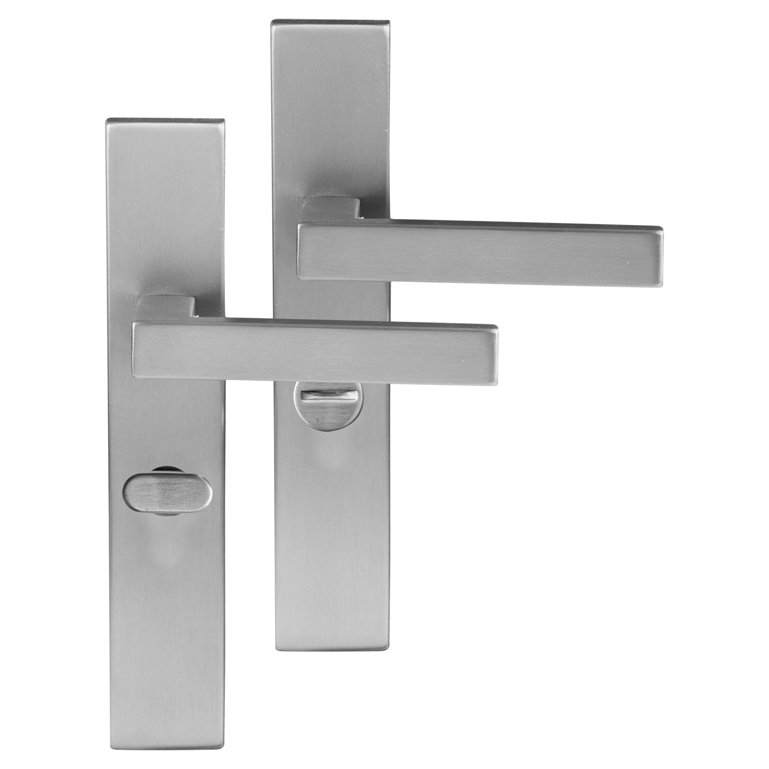 86.026.04 Differnz Tilburg deurkruk vierkant schild - WC 63 mm mat chroom 