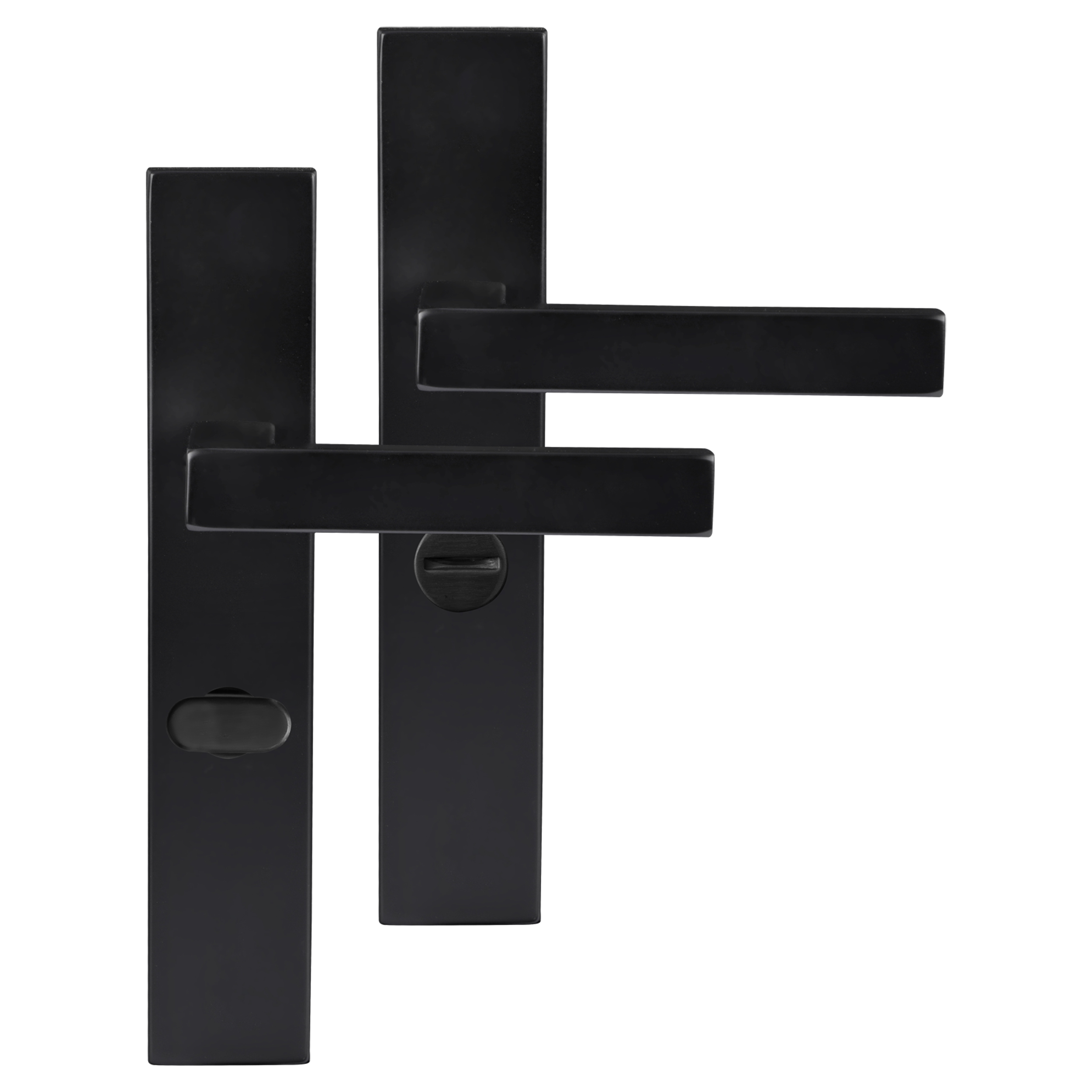 86.026.14 Differnz Tilburg deurkruk vierkant schild - WC 63 mm zwart 