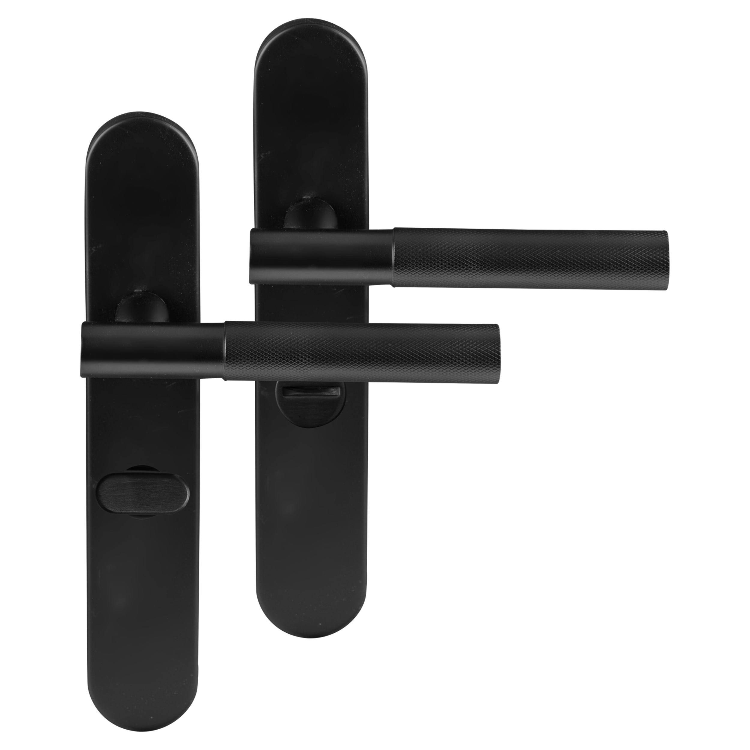 86.027.14 Differnz Utrecht deurkruk ovaal schild - WC 63 mm zwart 