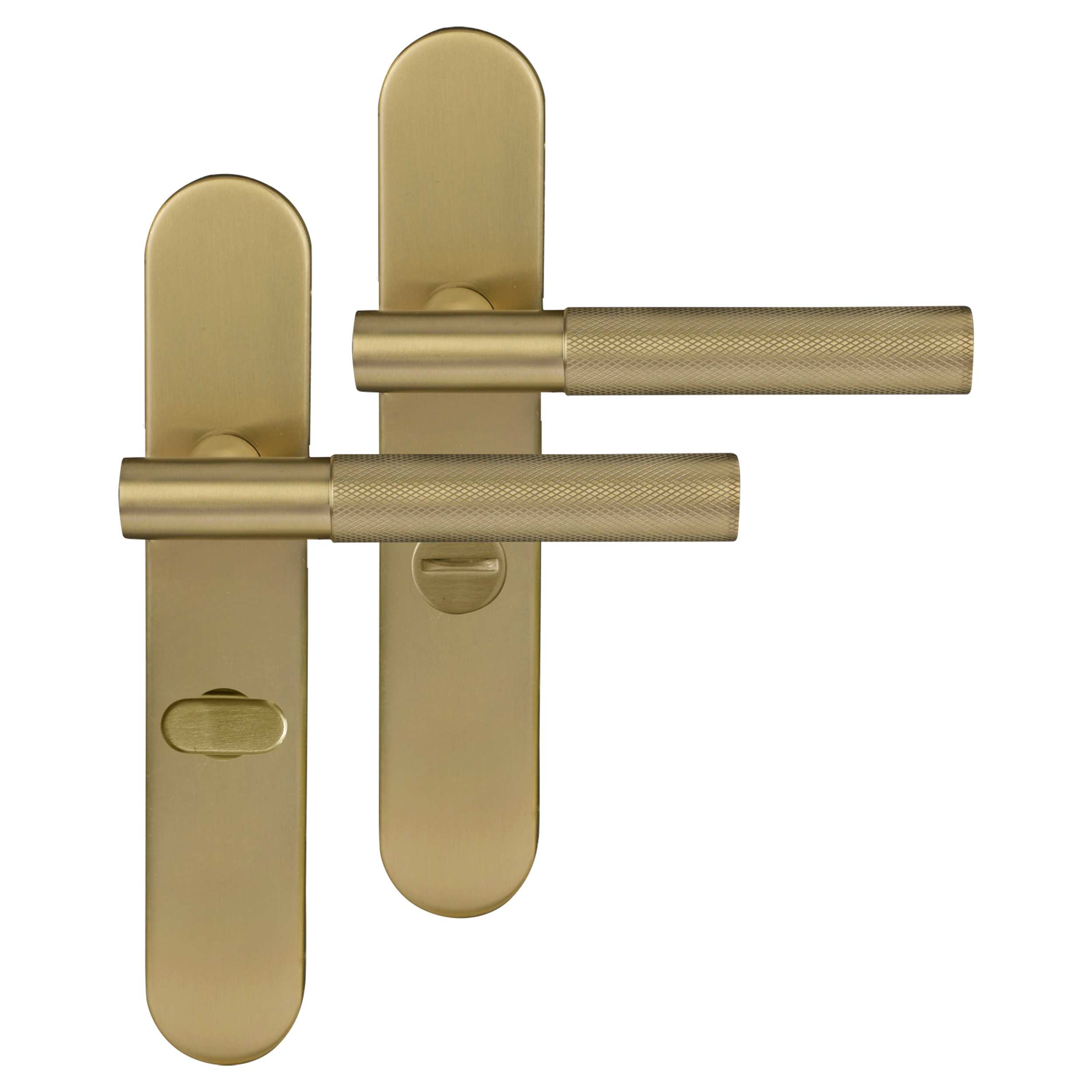 86.027.34 Differnz Utrecht deurkruk ovaal schild - WC 63 mm goud 