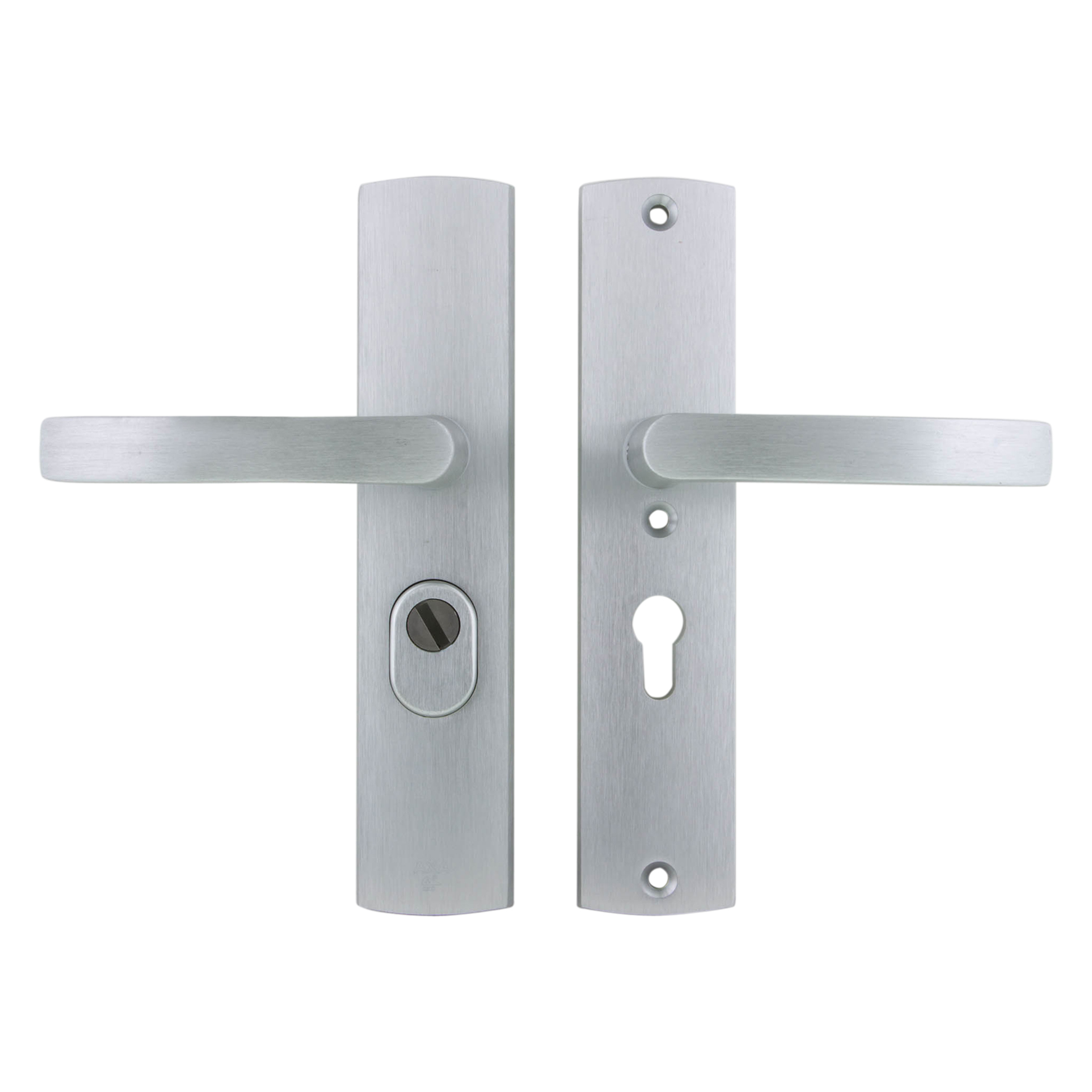 86.102.01 Axa  veiligheidsbeslag kruk-kruk - langschild - PC55 - type 6665-10 - met kerntrekbeveiliging - SKG*** aluminium F1 242 x 52 mm