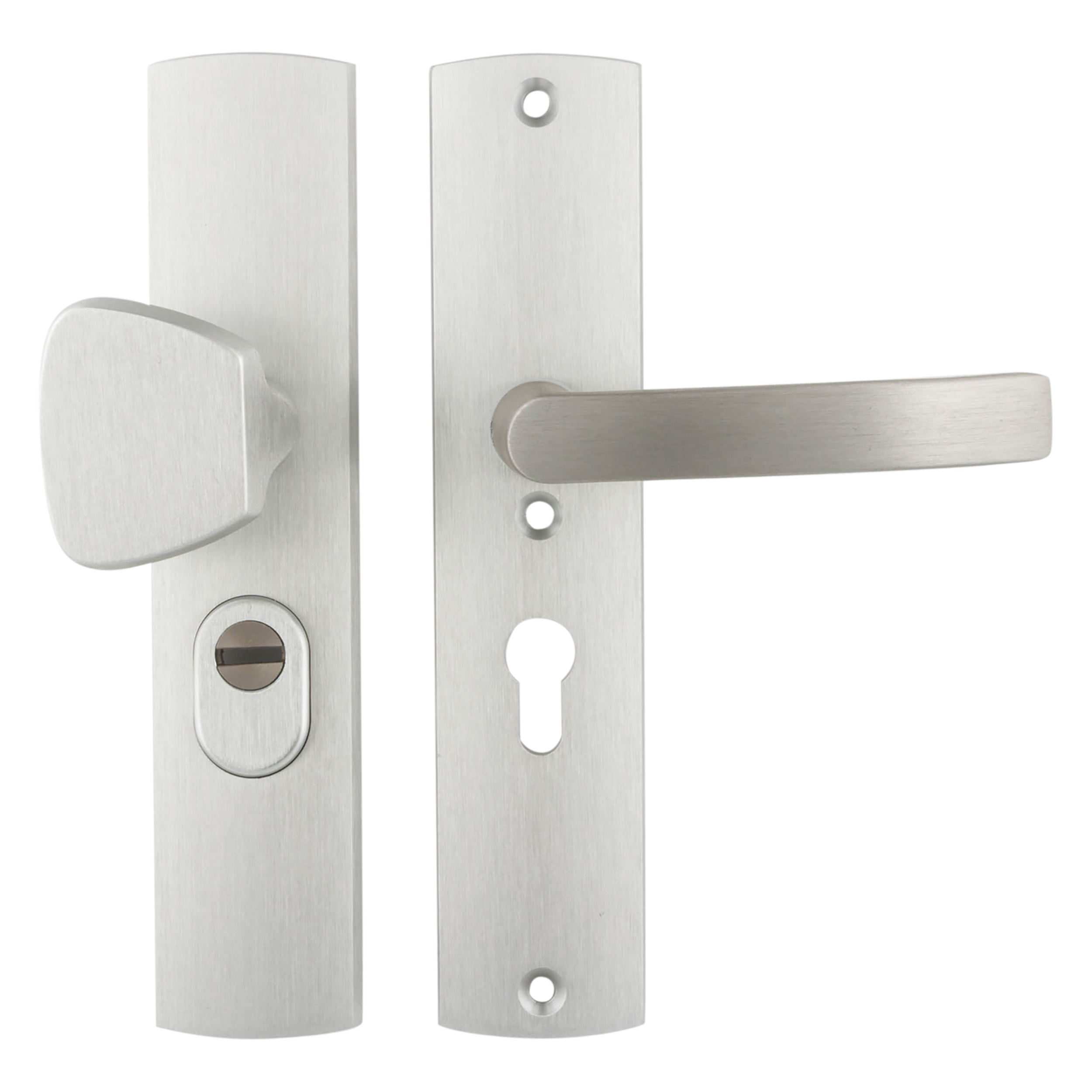 86.102.03 Axa  veiligheidsbeslag duwer-kruk - langschild - PC55 - type 6665-11 - met kerntrekbeveiliging - SKG*** aluminium F1 