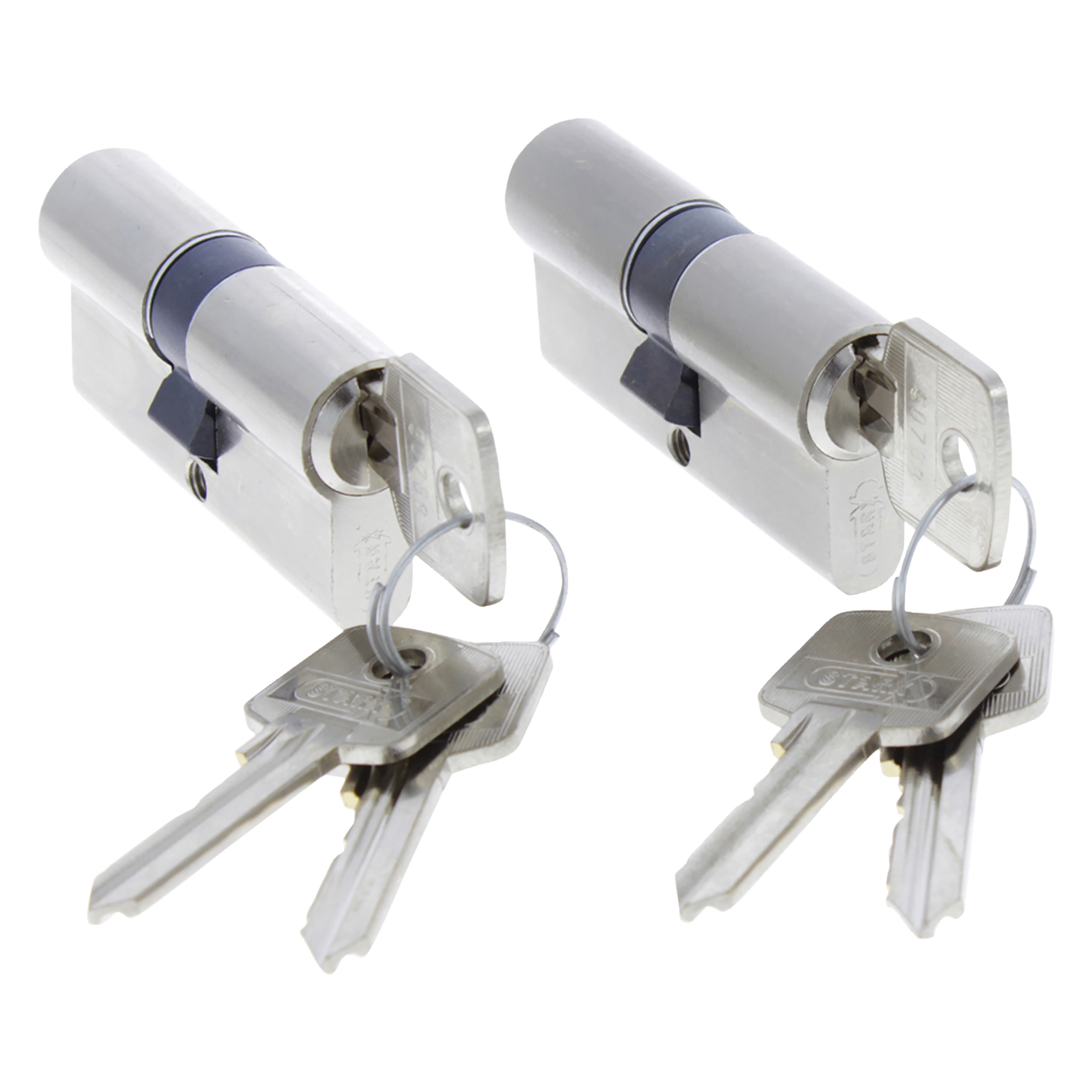 87.602.22 Starx  profielcilinder gelijksluitend - vernikkeld  61 mm