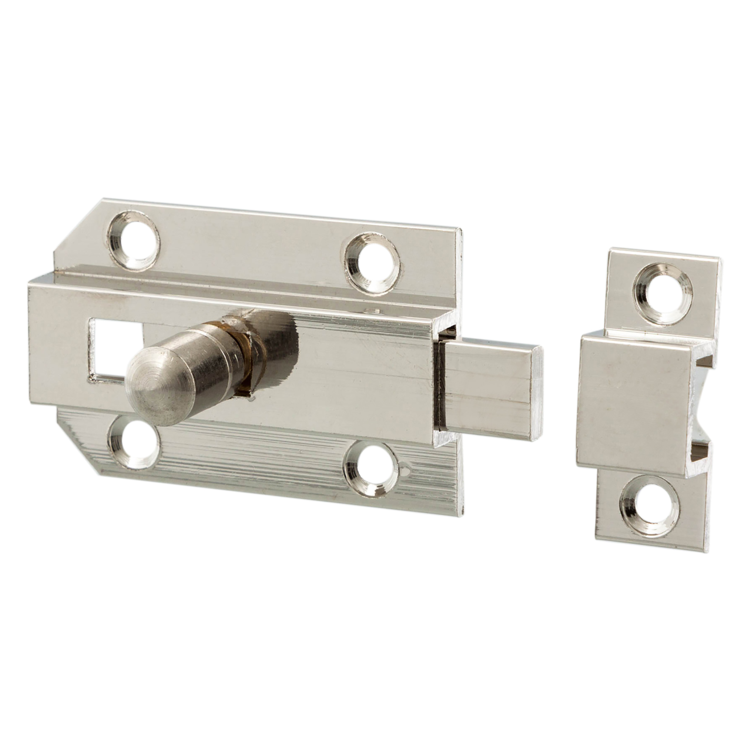 87.602.53 Starx  profielschuif met gedraaide knop en lus - vlak - vernikkeld  40 mm
